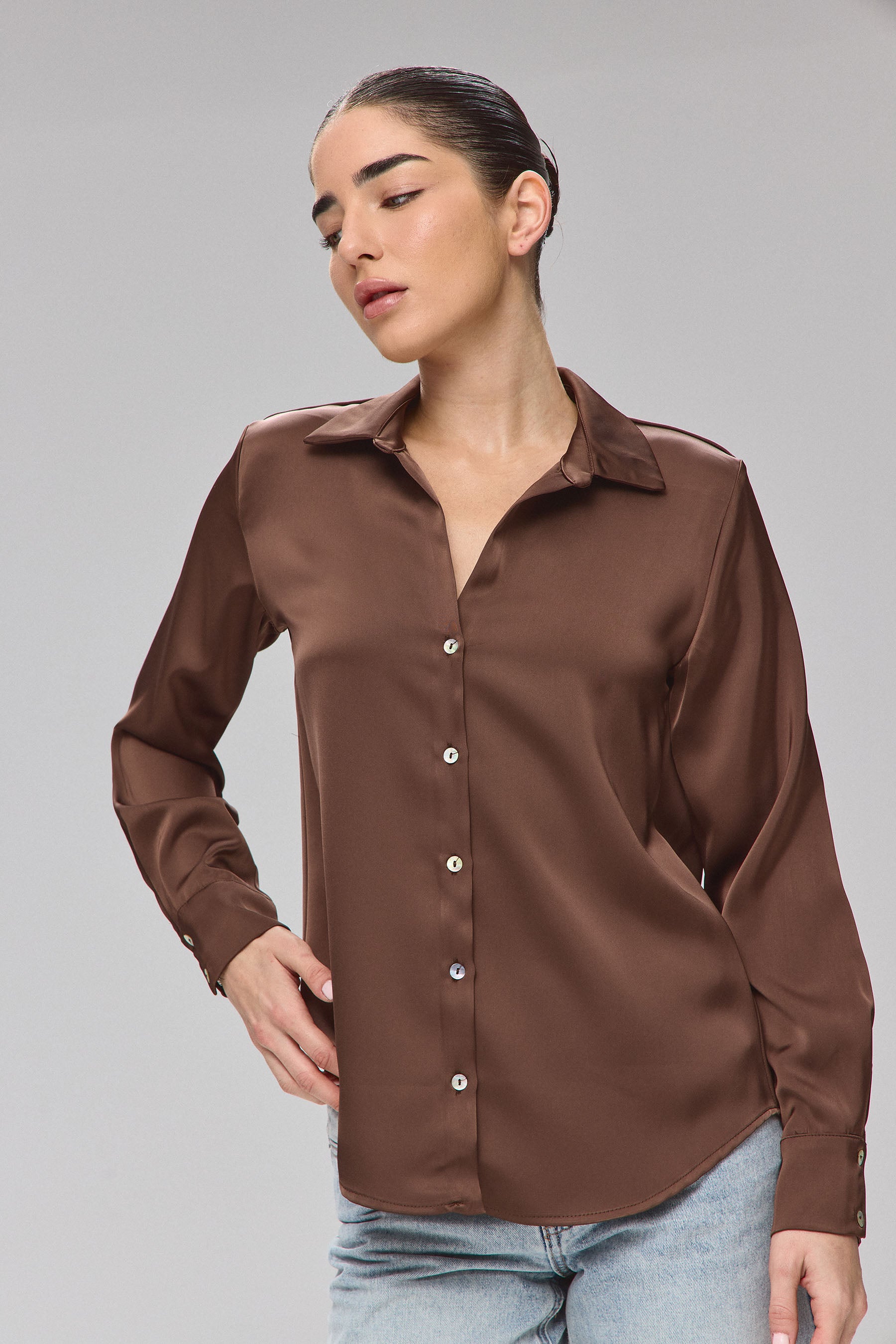 חולצת סי פנינה בראון