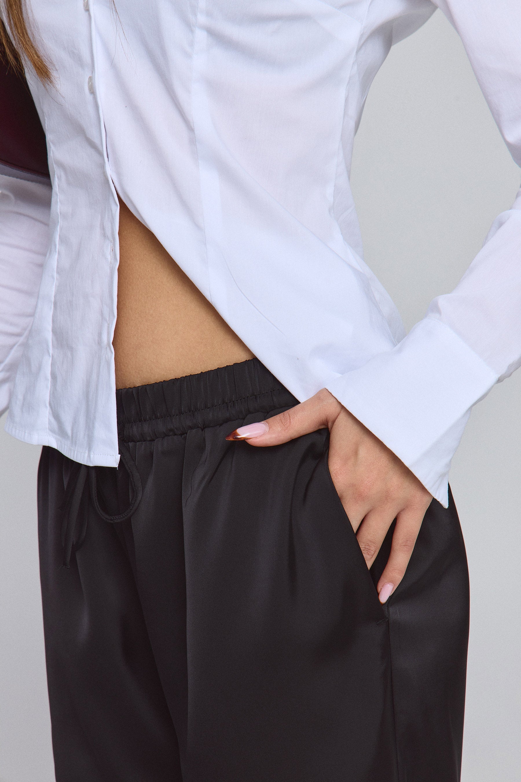 מכנס גלוסי בלון קשירה בלאק