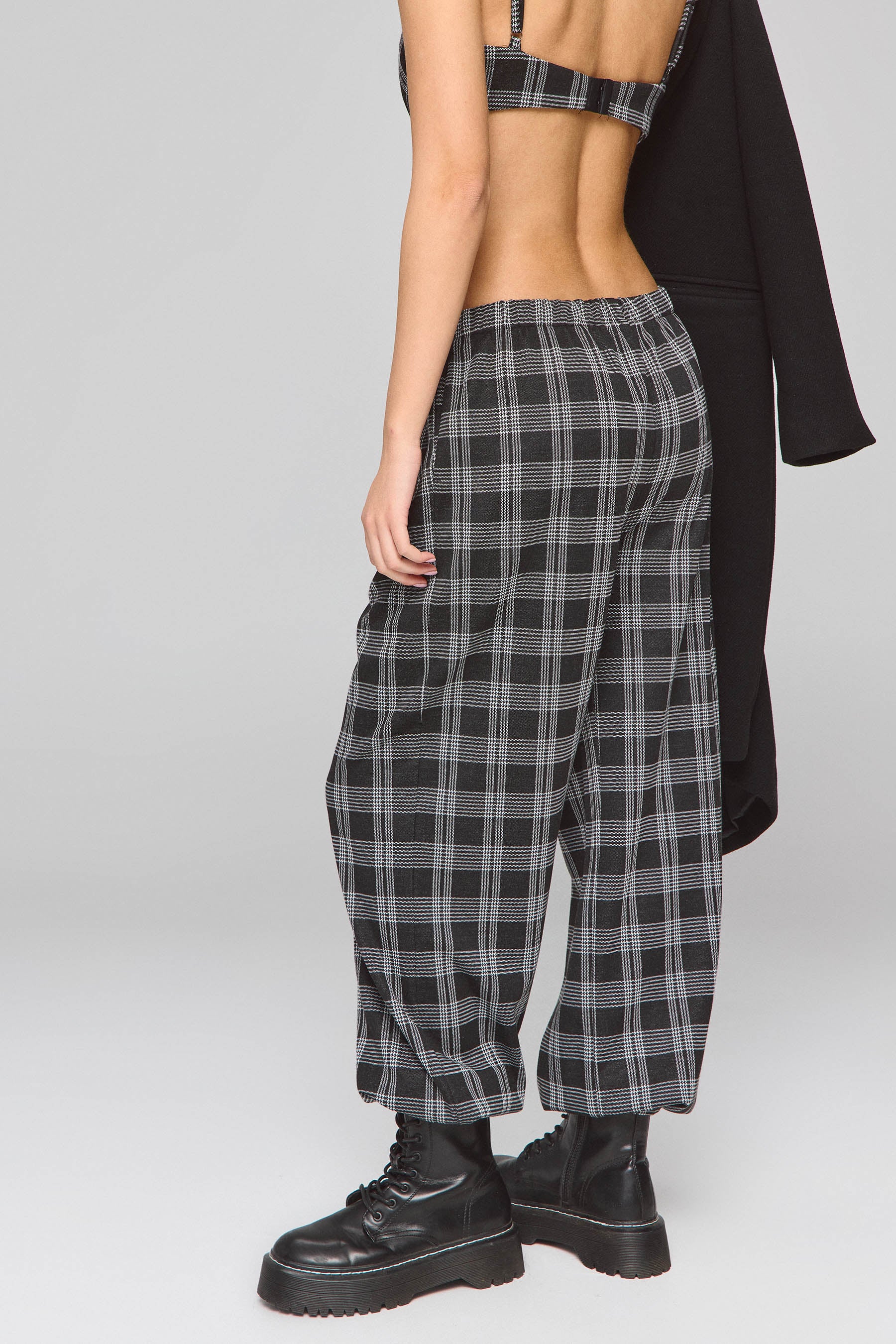 מכנס בלון סט ג'רזי משבצת