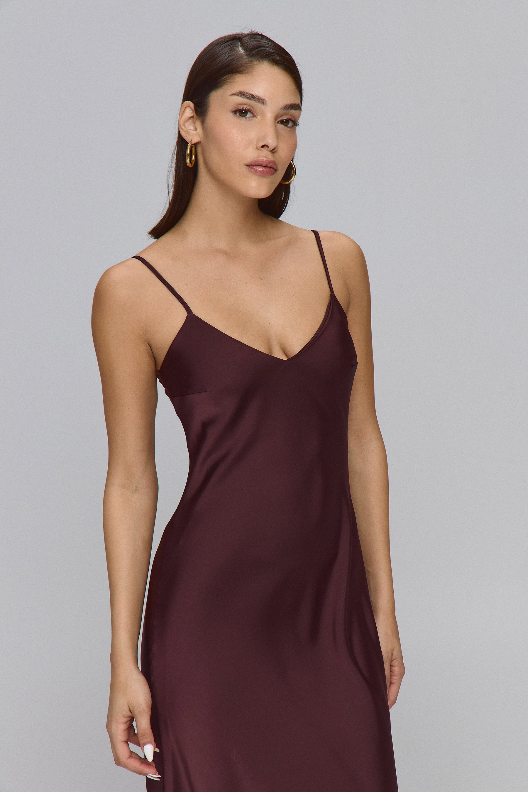 שמלת גלוסי מקסי חציל