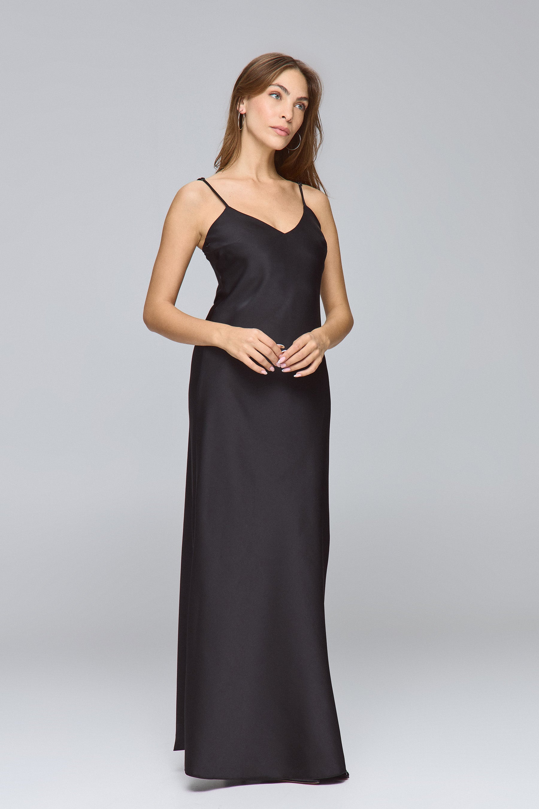 שמלת גלוסי מקסי בלאק