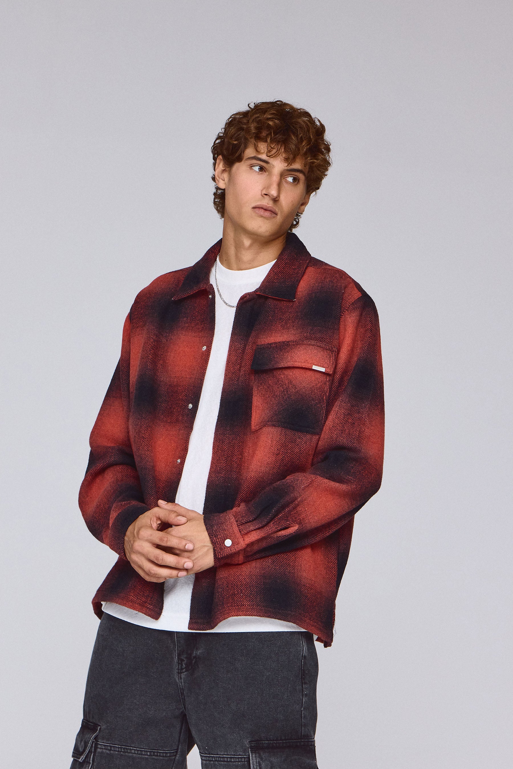 ג'קט צמר משובץ