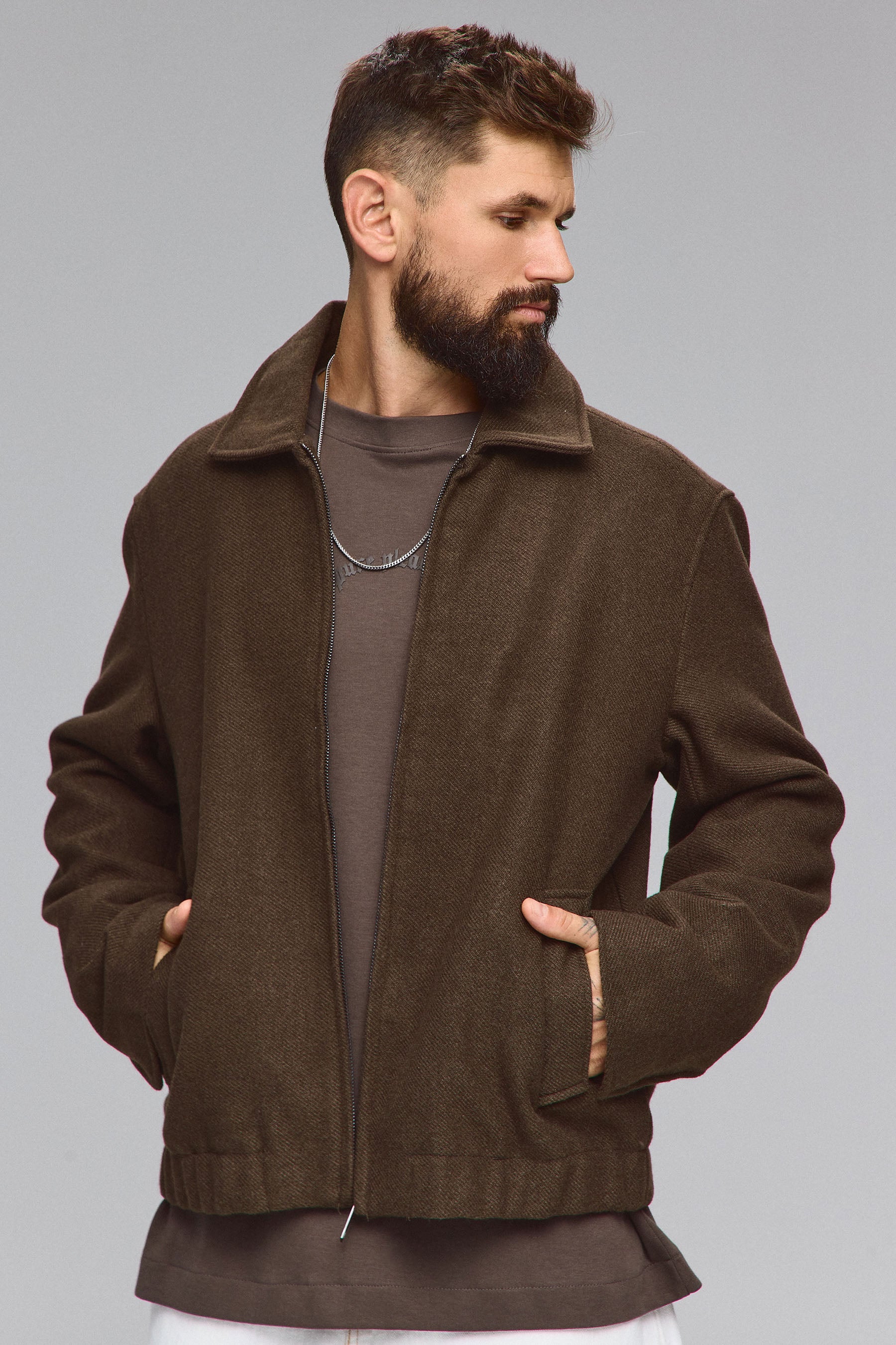 ג'קט צמר חום