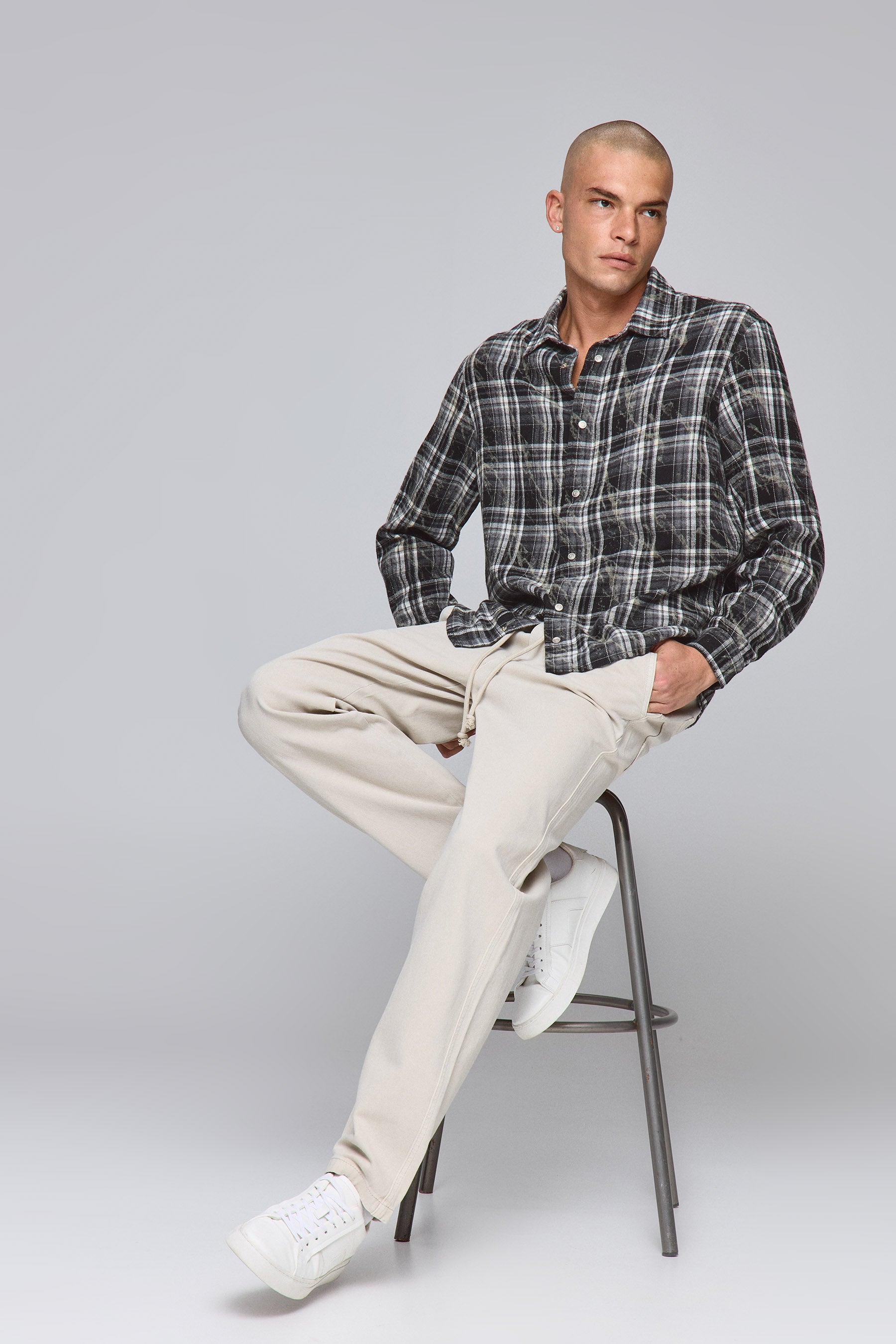 חולצת ווש משובצת