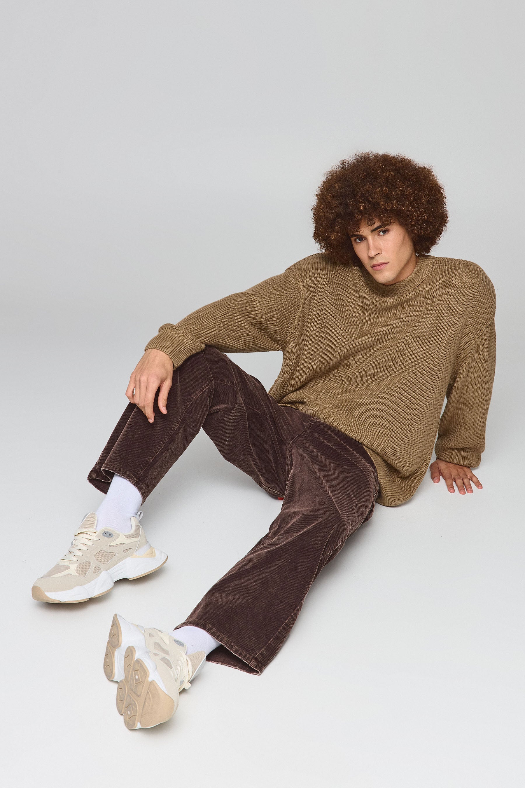 מכנס קורדרוי שטוף רחב