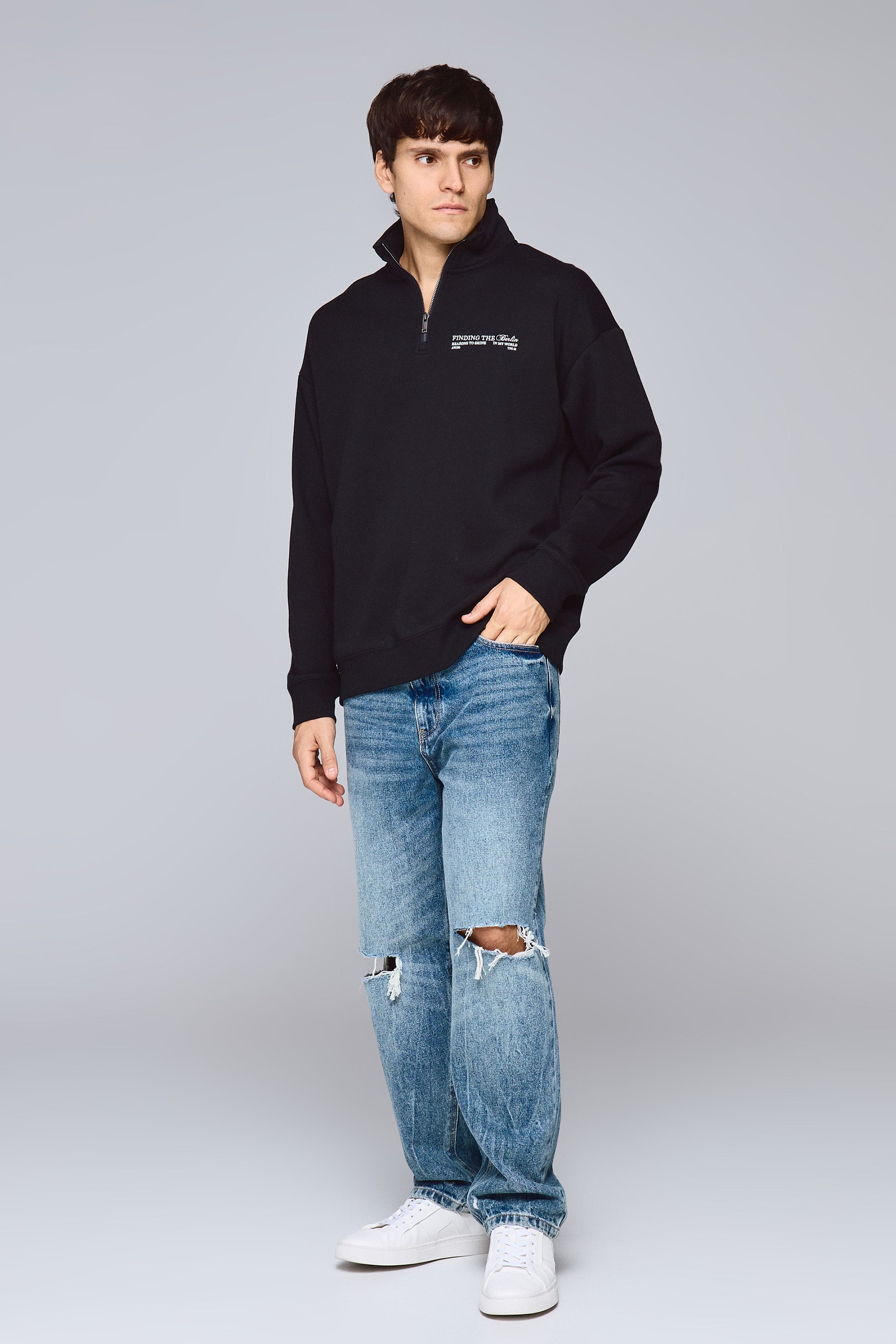 סווטשרט חצי זיפר