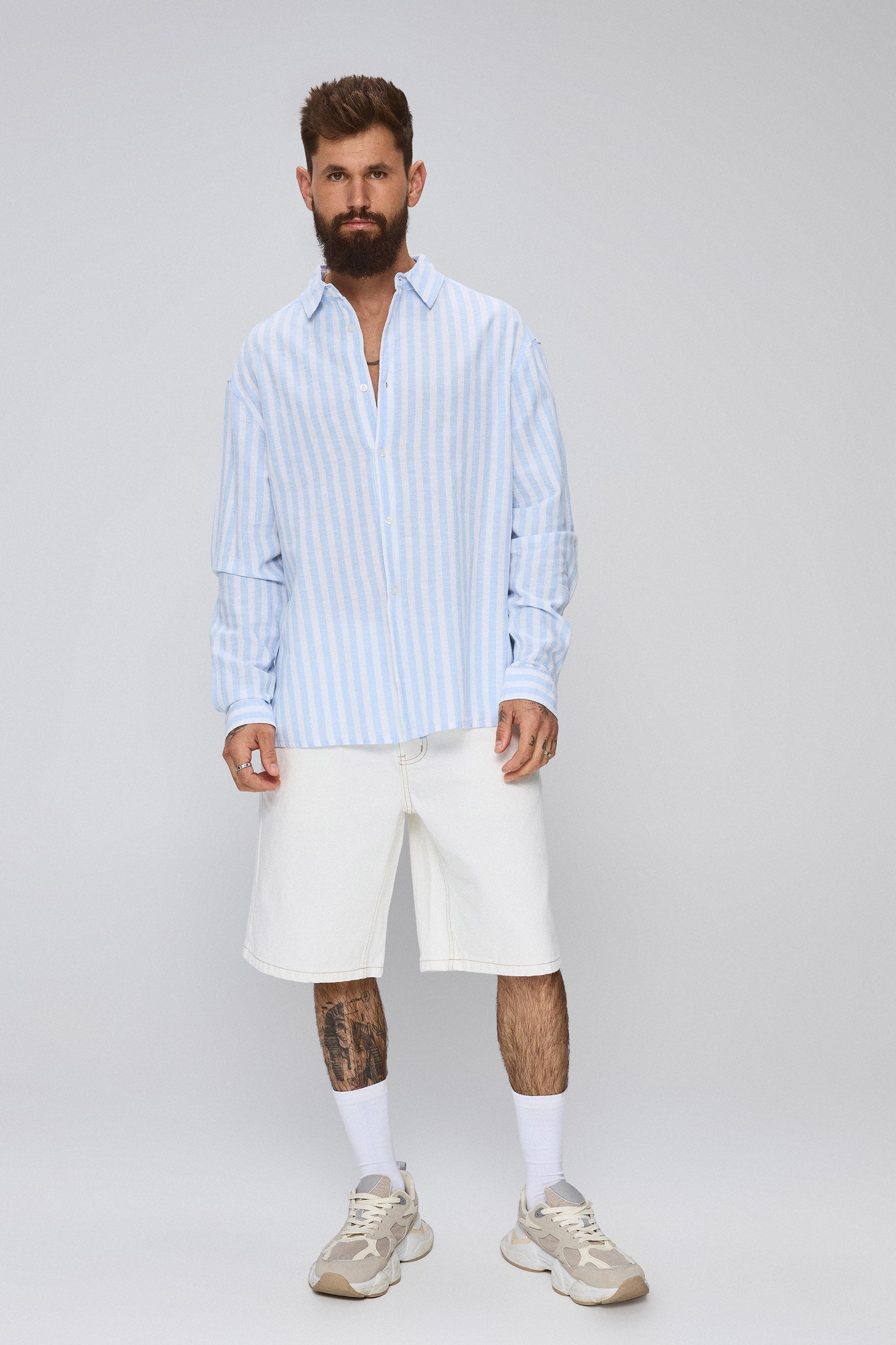 חולצת פשתן פסים ש.ארוך