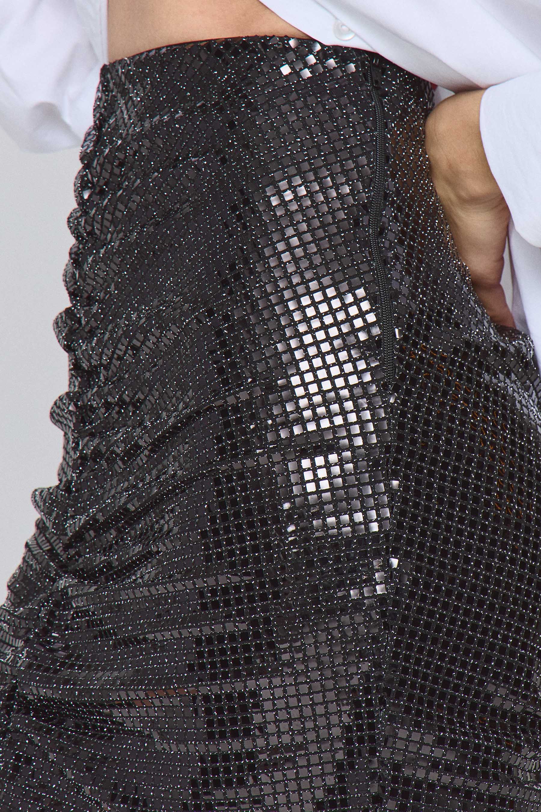 חצאית מיני כיווץ נצנץ