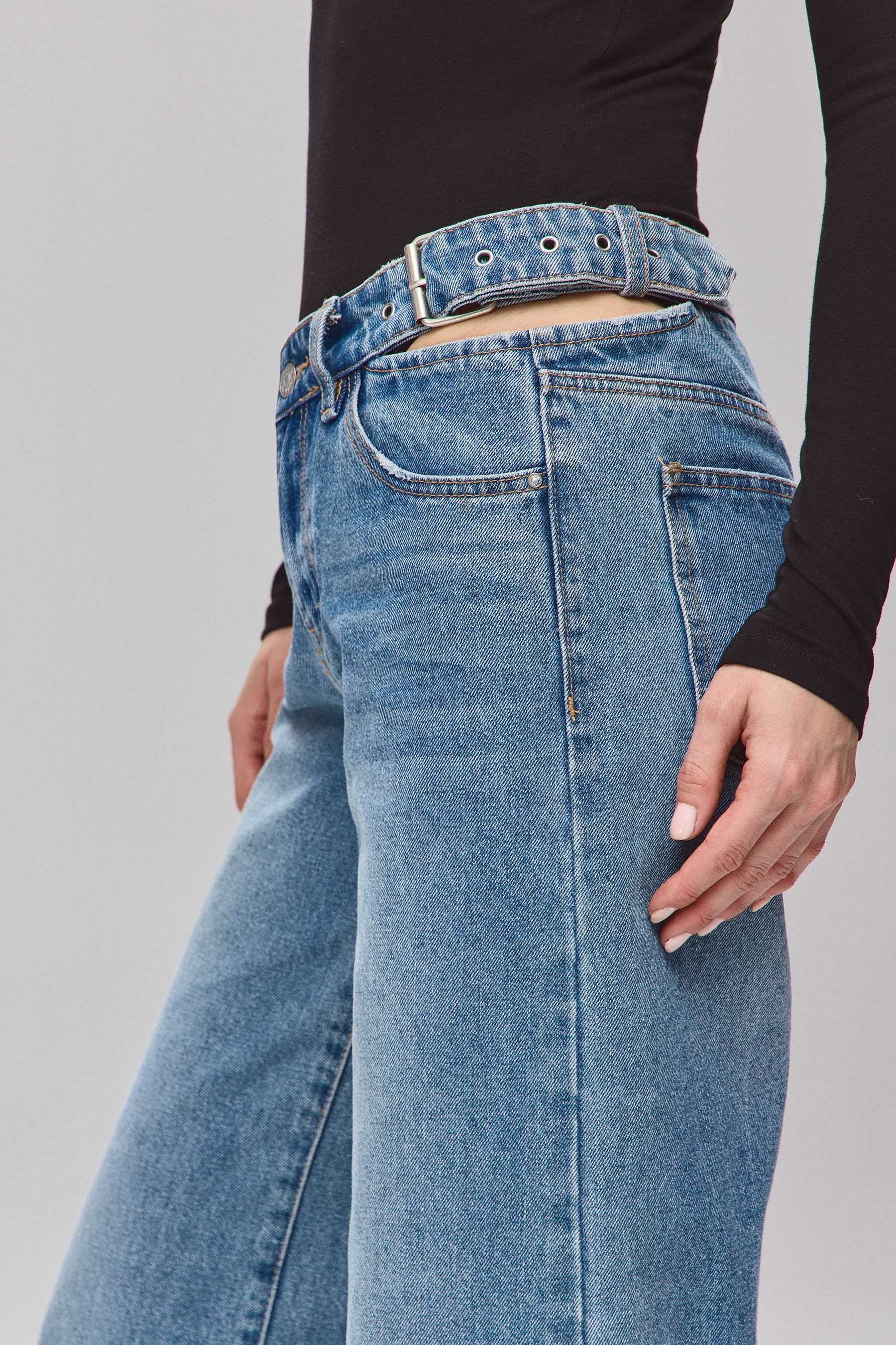 ג'ינס נמוך אבזם