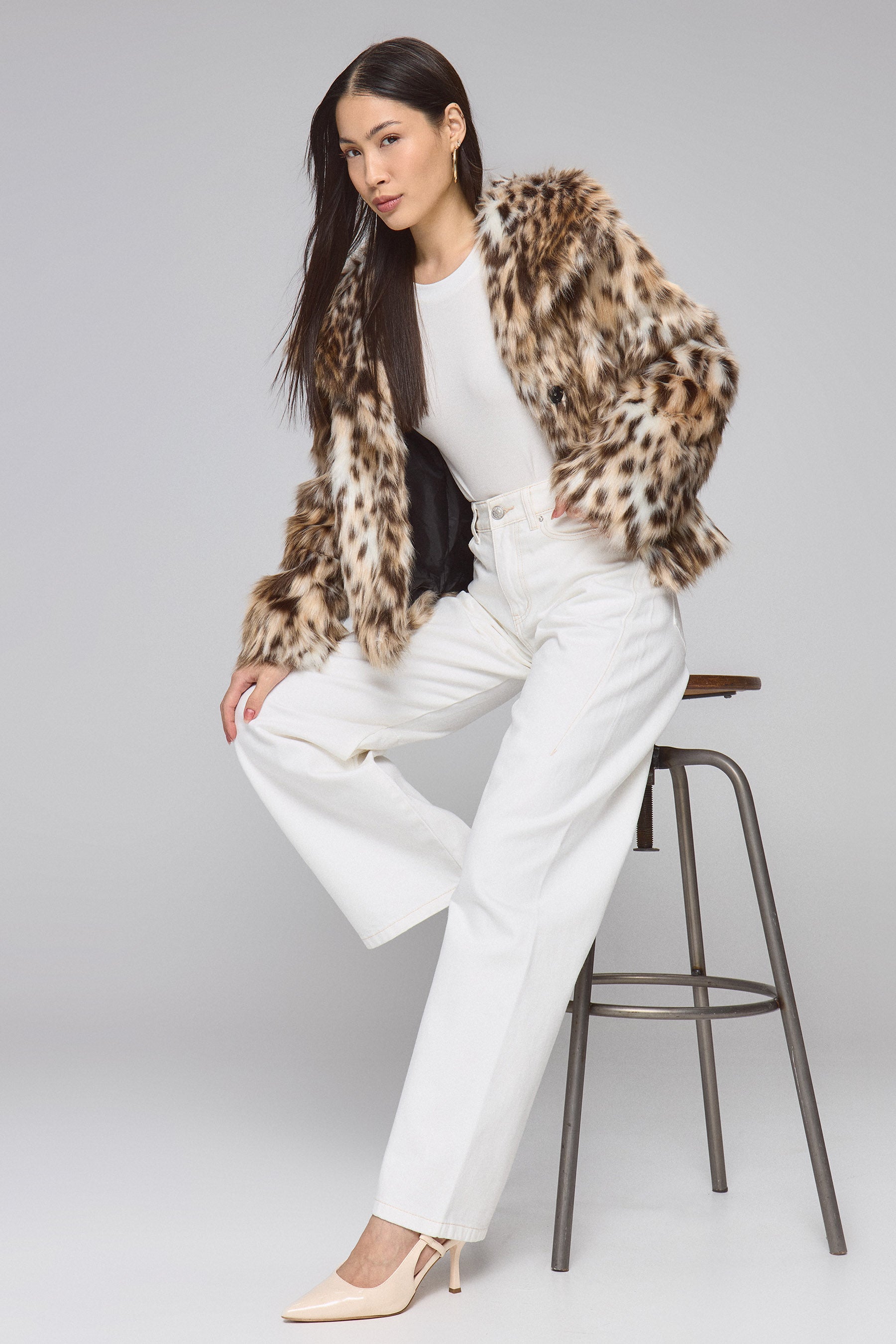 מעיל פרווה מנומר