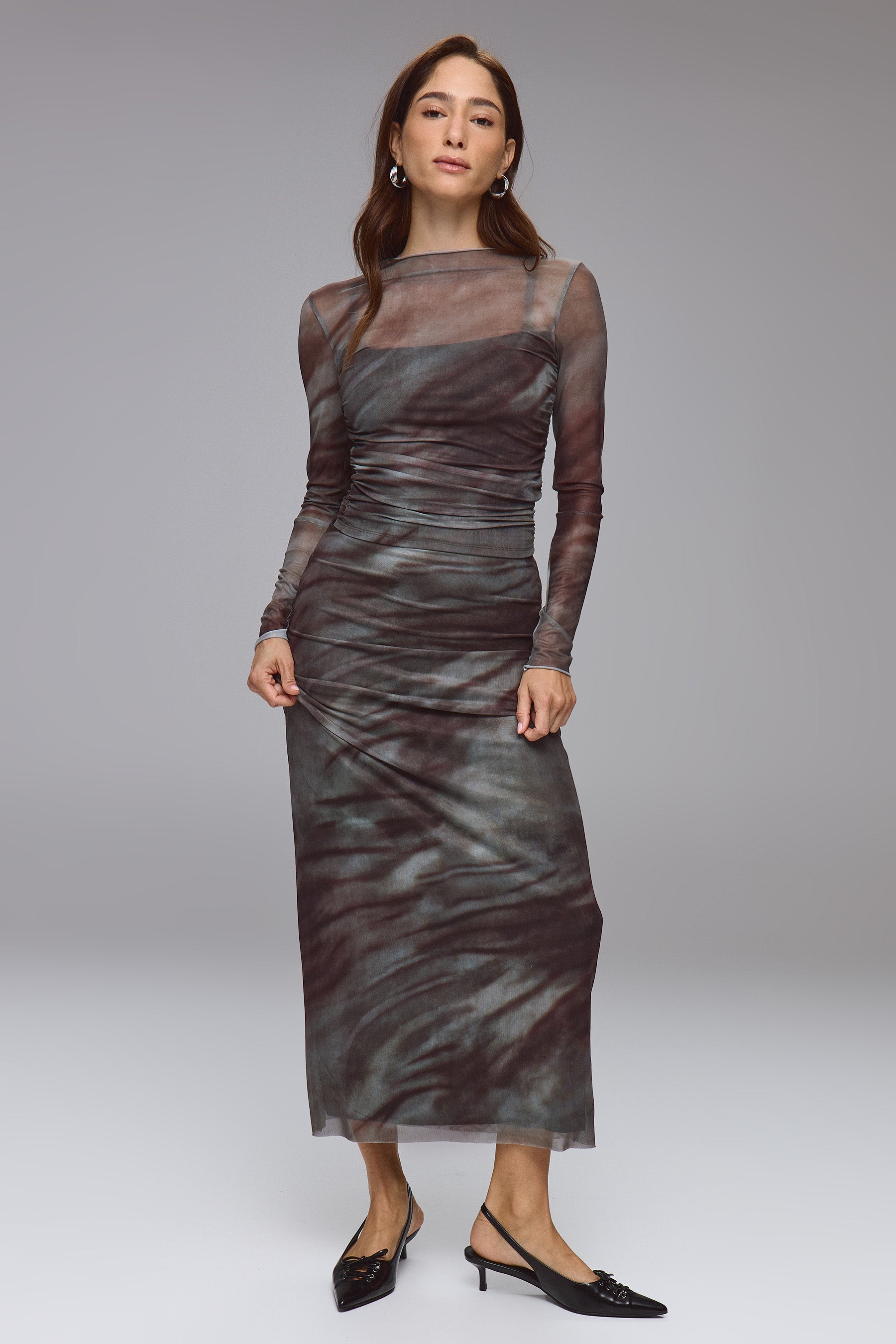 חצאית מקסי סט רזיל פרינט