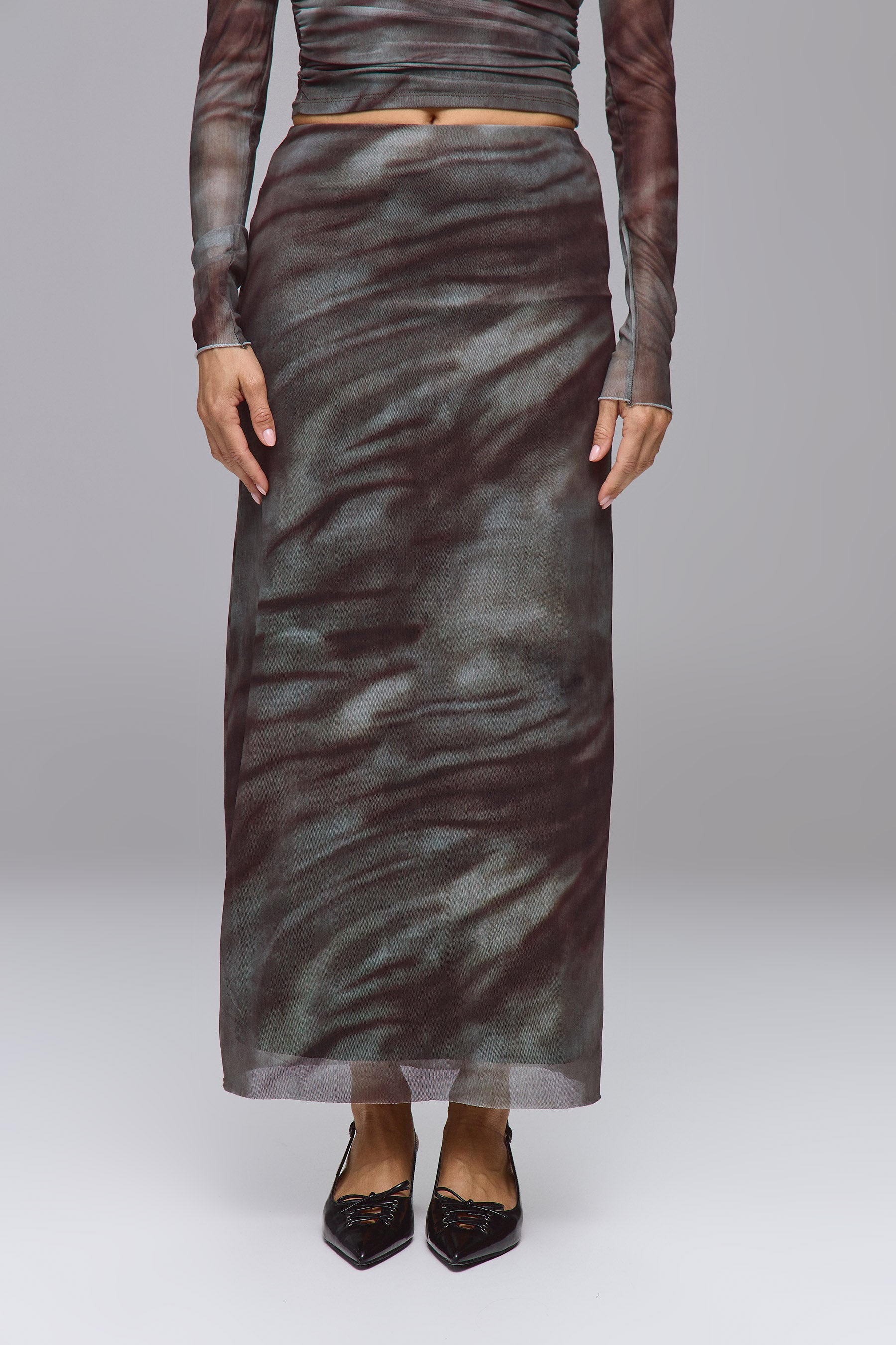 חצאית מקסי סט רזיל פרינט