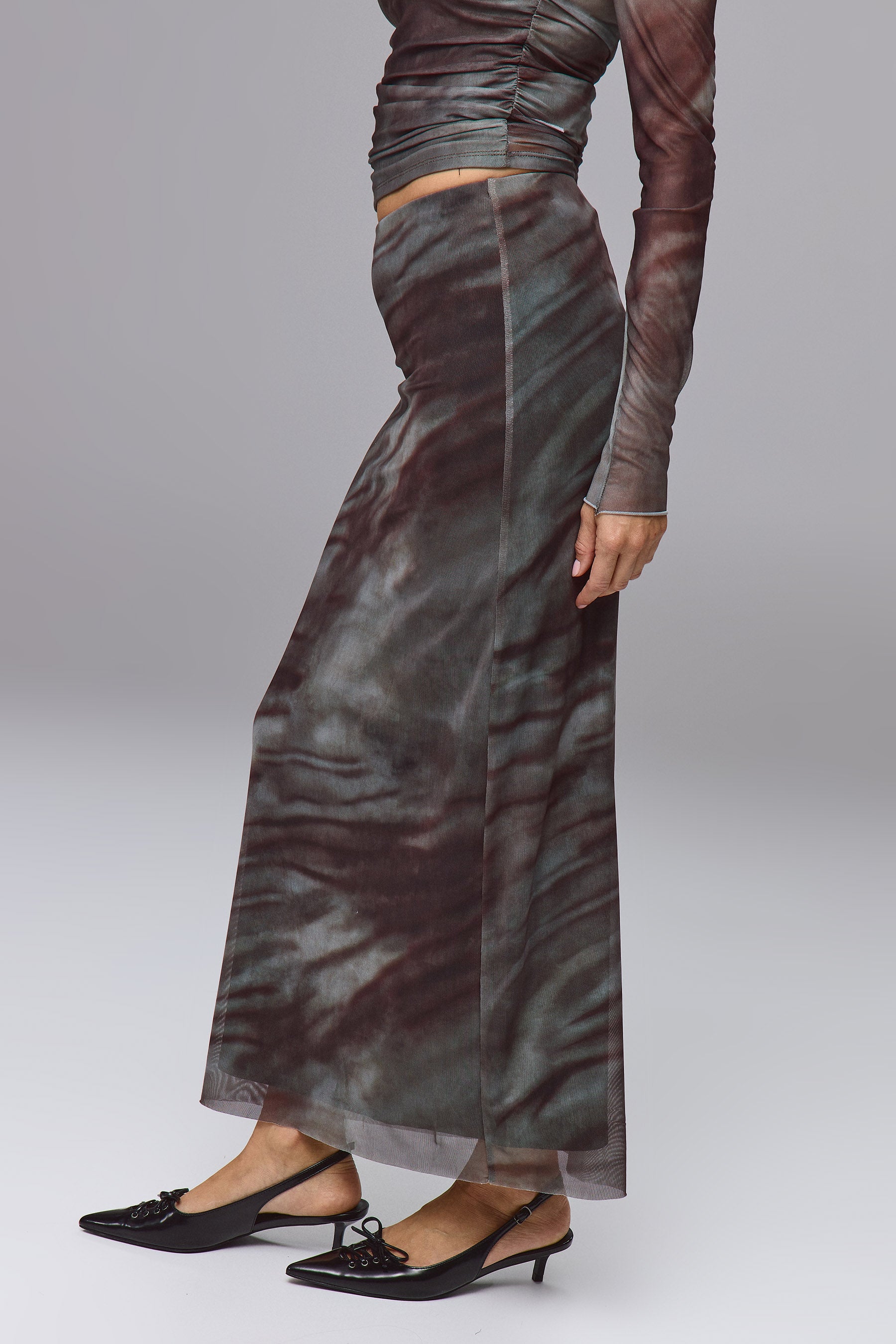 חצאית מקסי סט רזיל פרינט