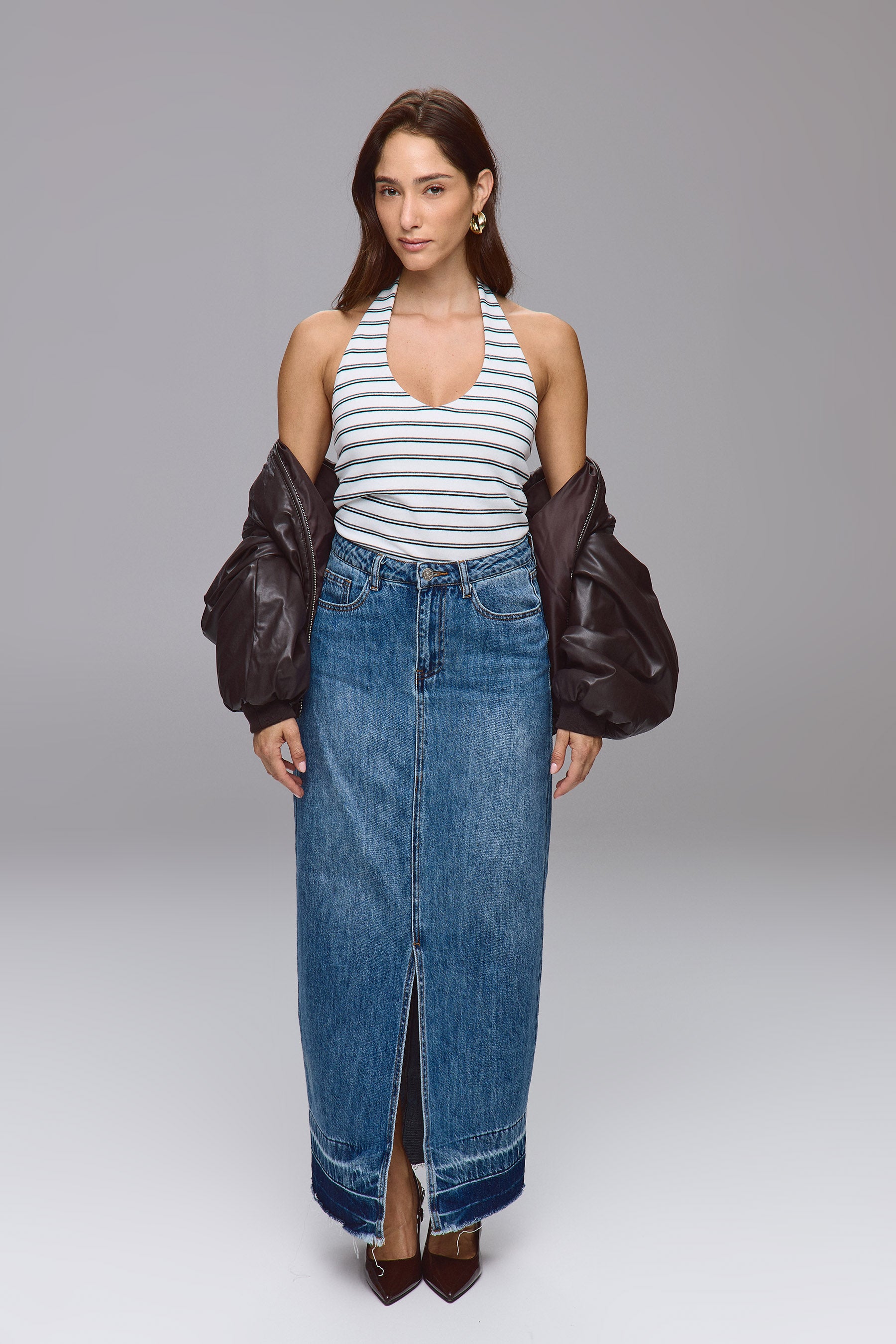 חצאית ג'ינס מקסי ברוקלין