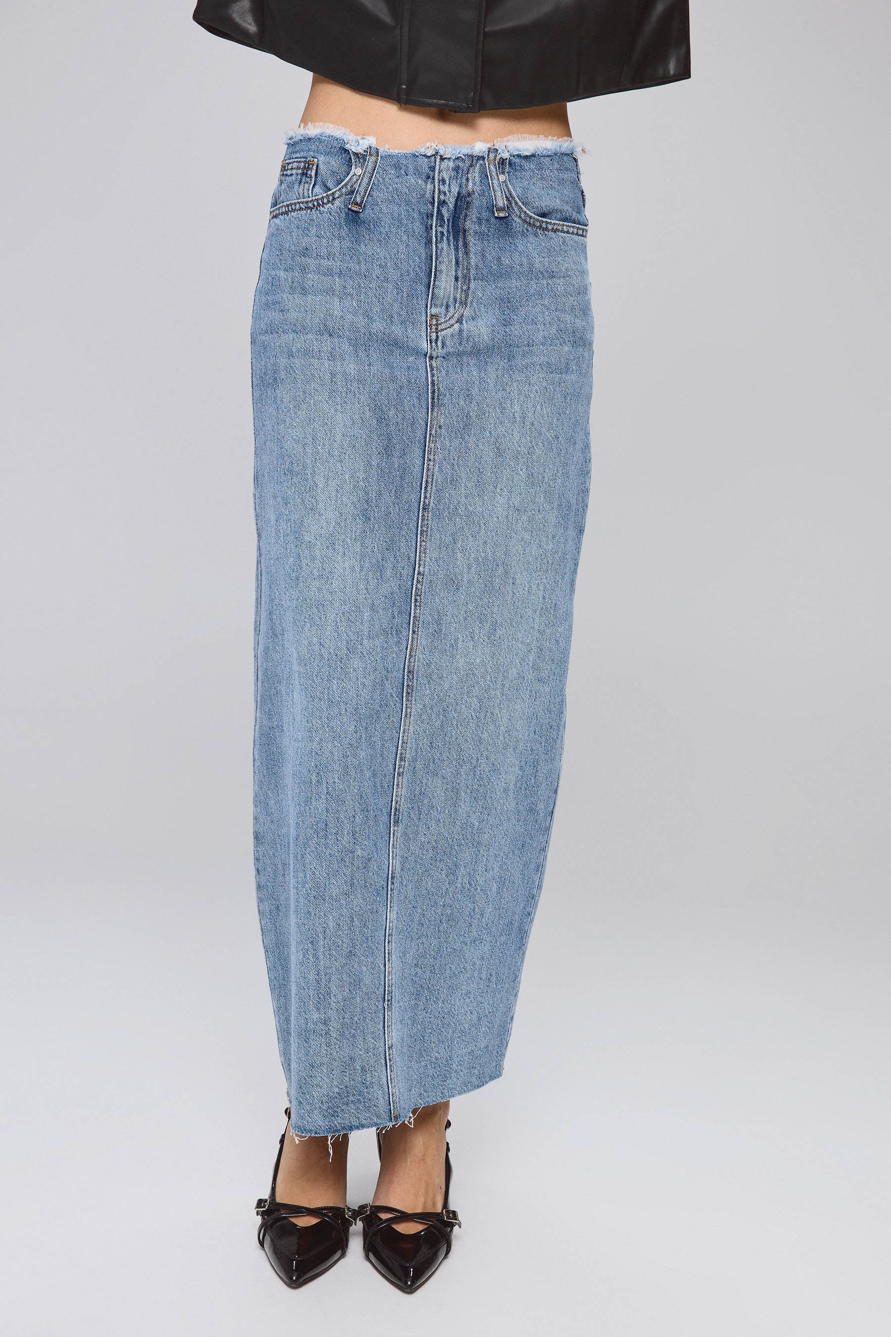 חצאית ג'ינס מקסי פרומה