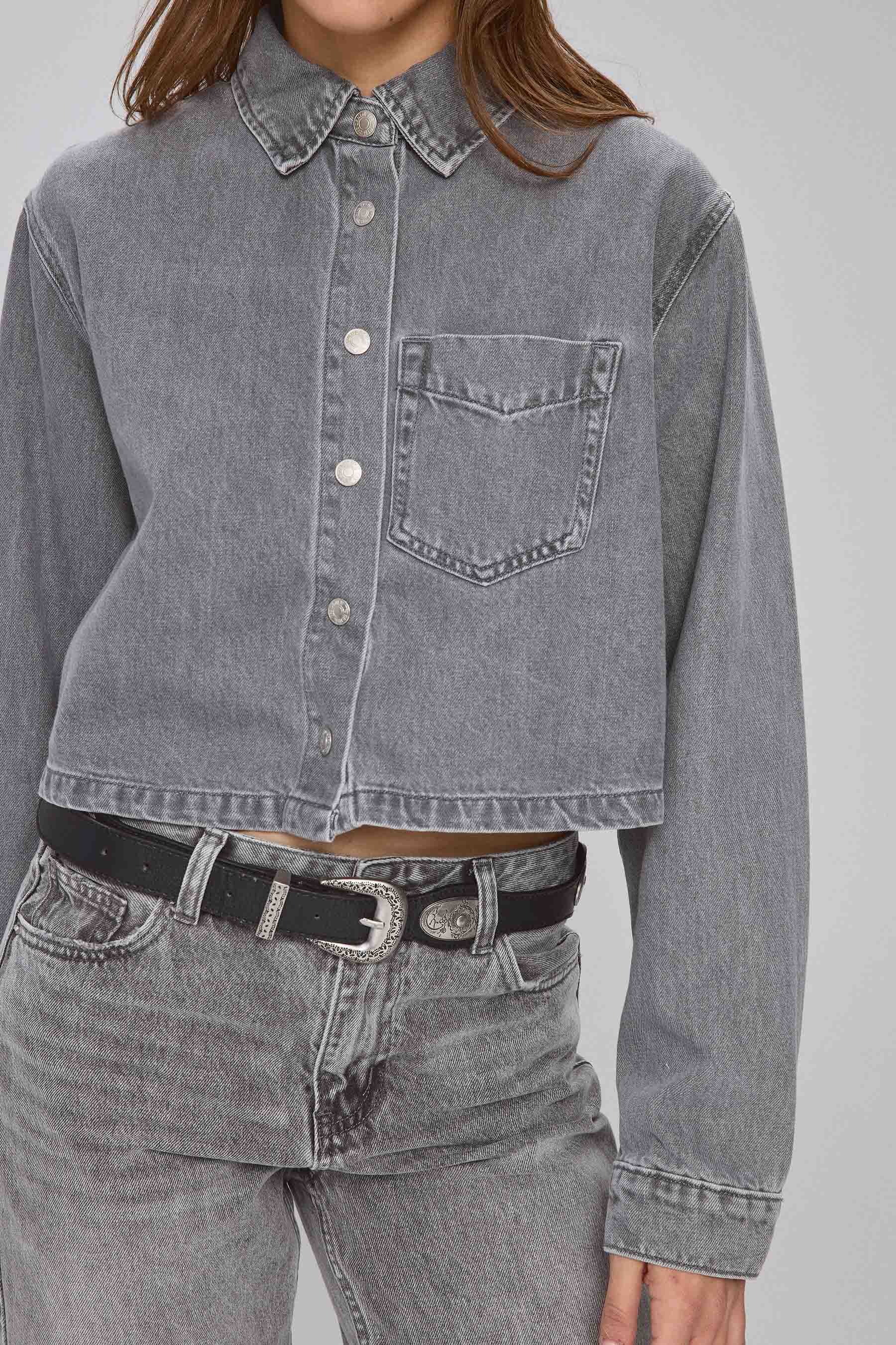 חולצת ג'ינס קרופי