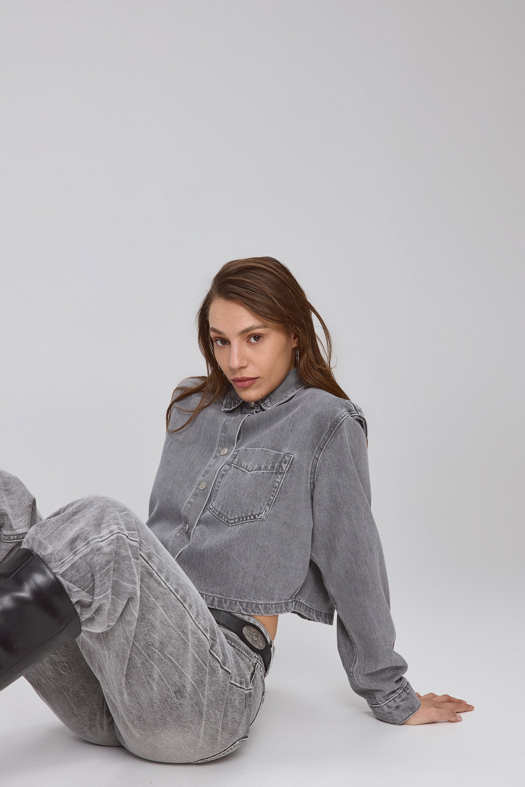 חולצת ג'ינס קרופי