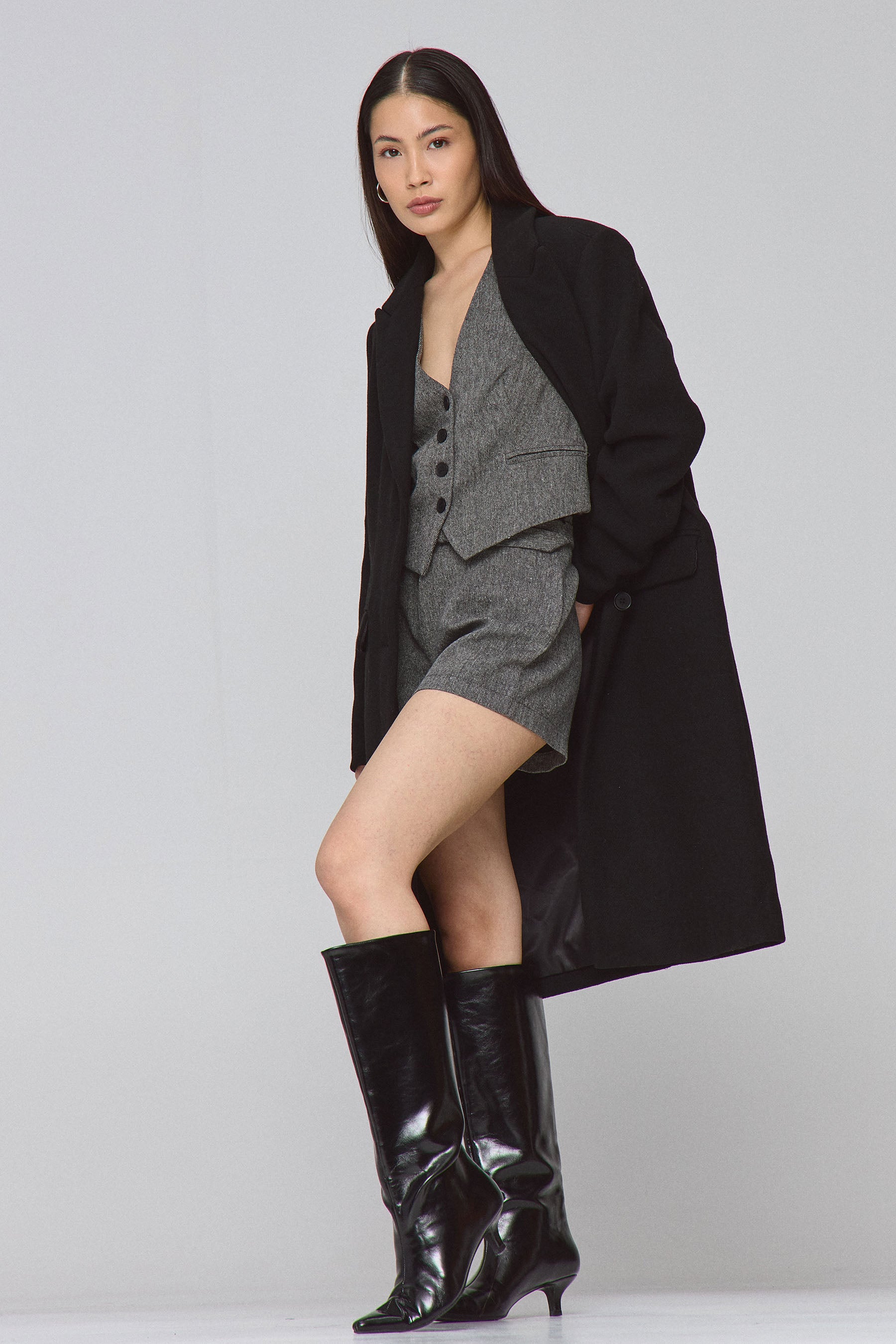 שורט גריי עם חגורה סט