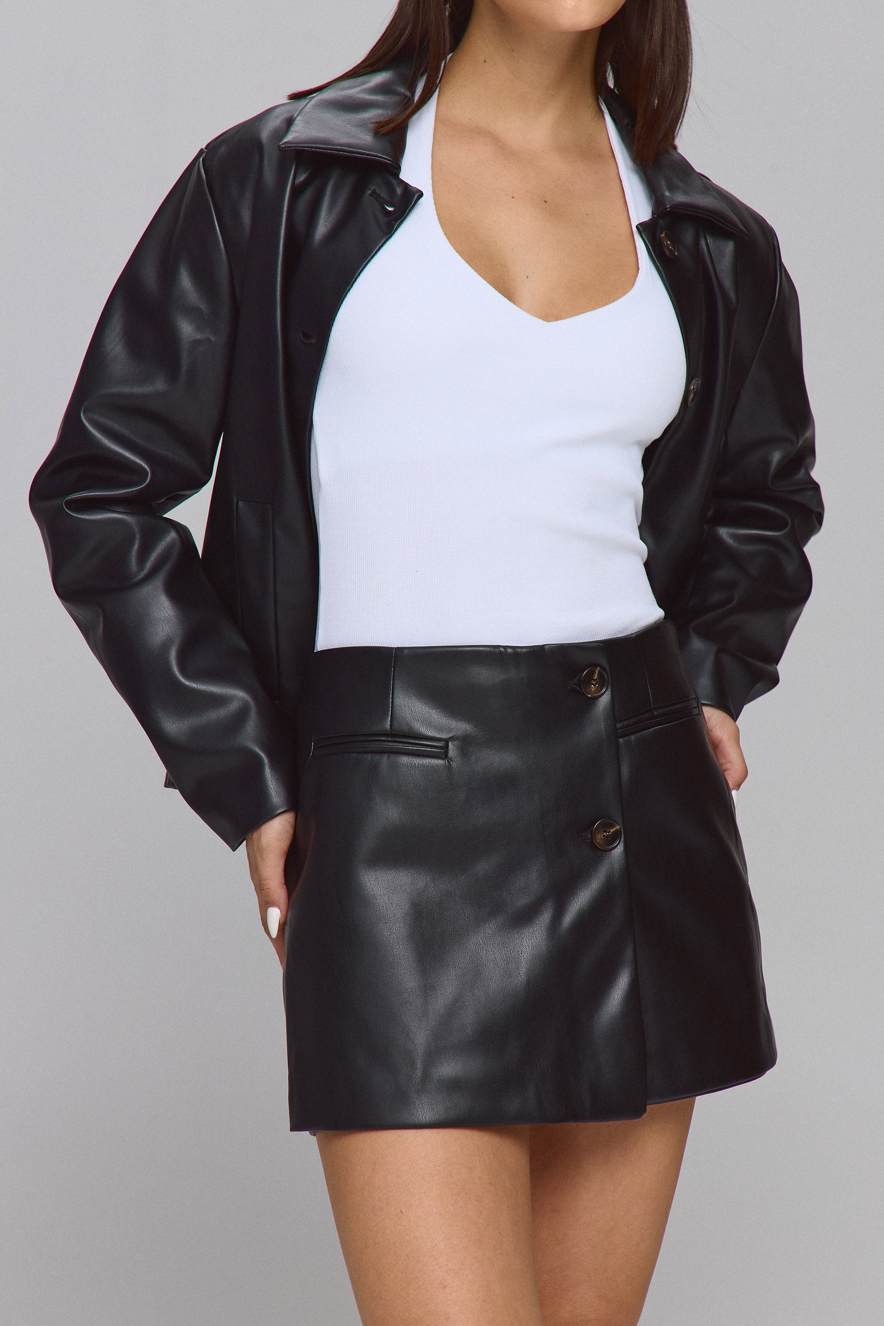 PU מכנס קורל סט