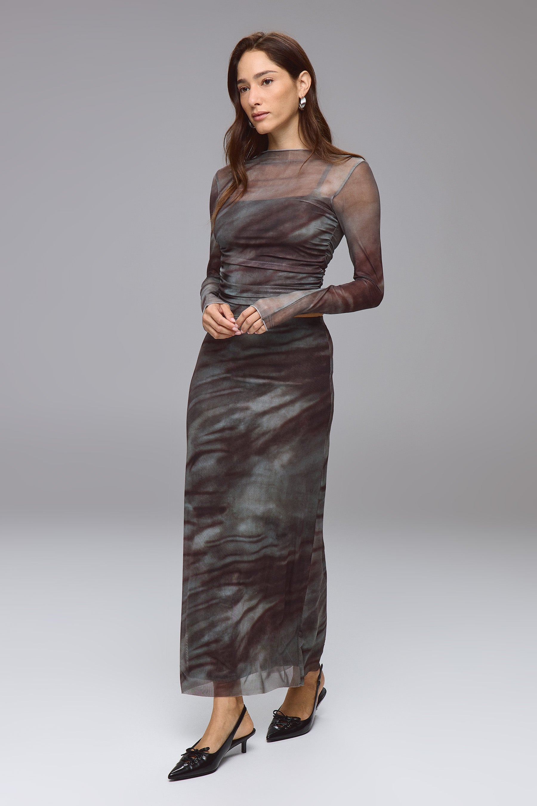 חולצה שרוול ארוך סט רזיל פרינט