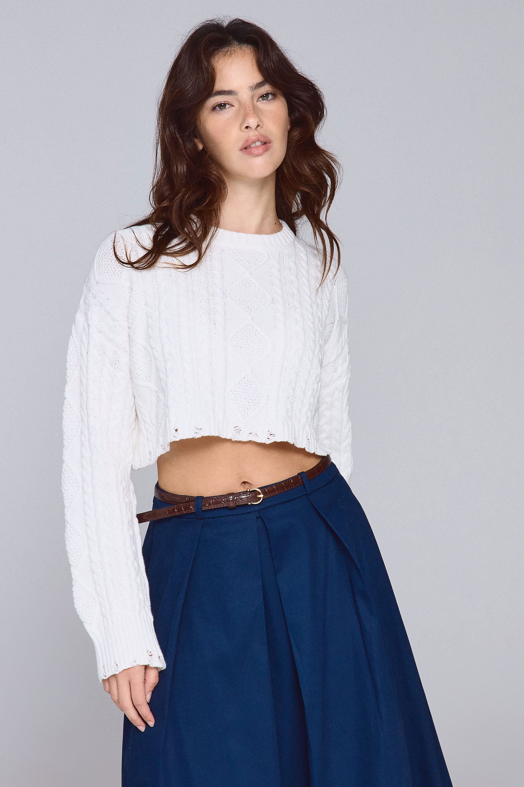 סריג קרופ קרעים כותנה