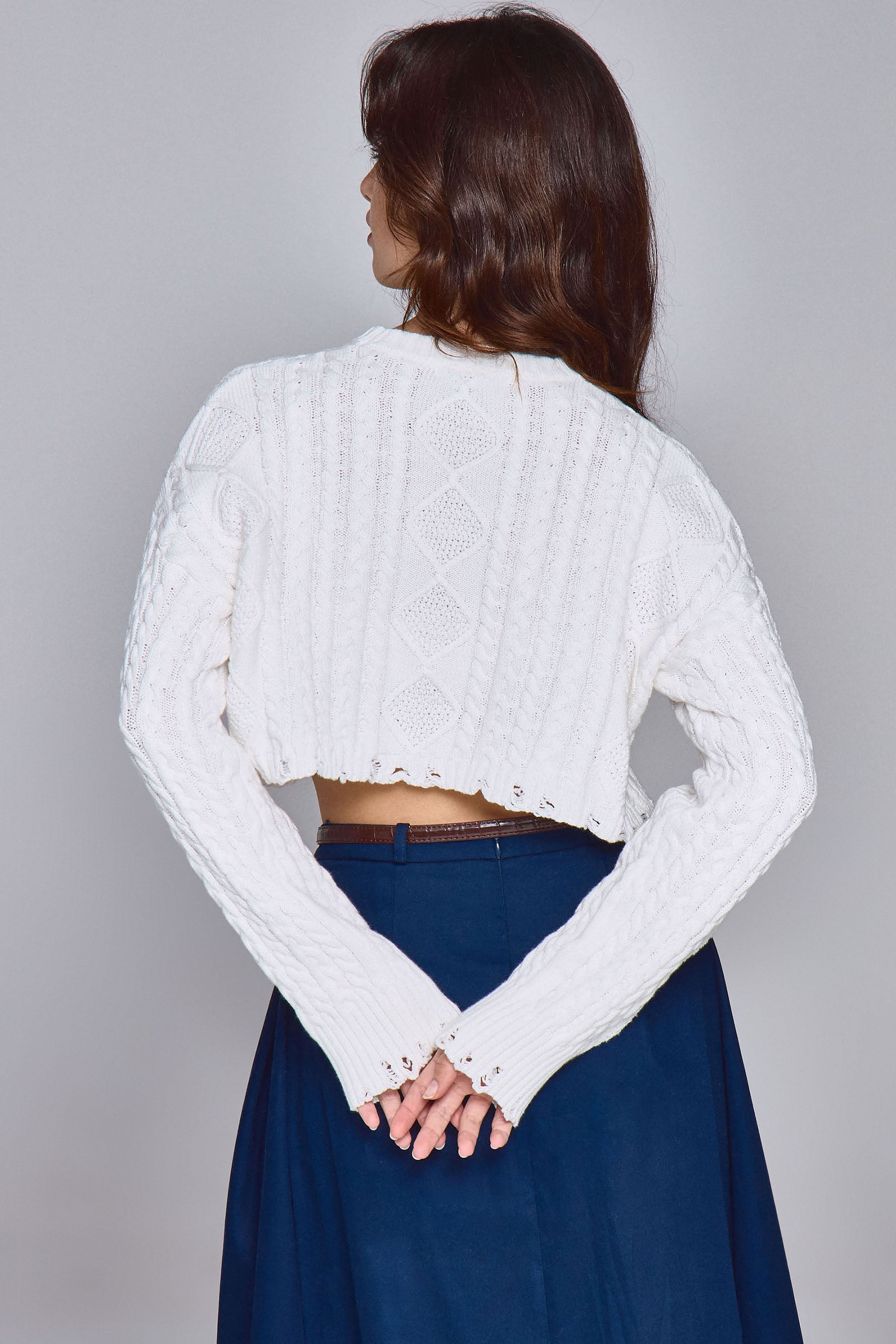 סריג קרופ קרעים כותנה