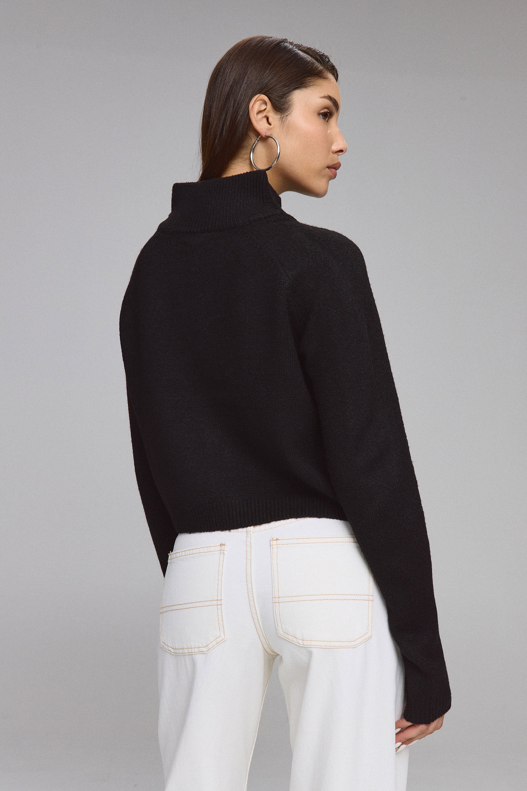 סריג קרדיגן עם רוכסן וכיסים