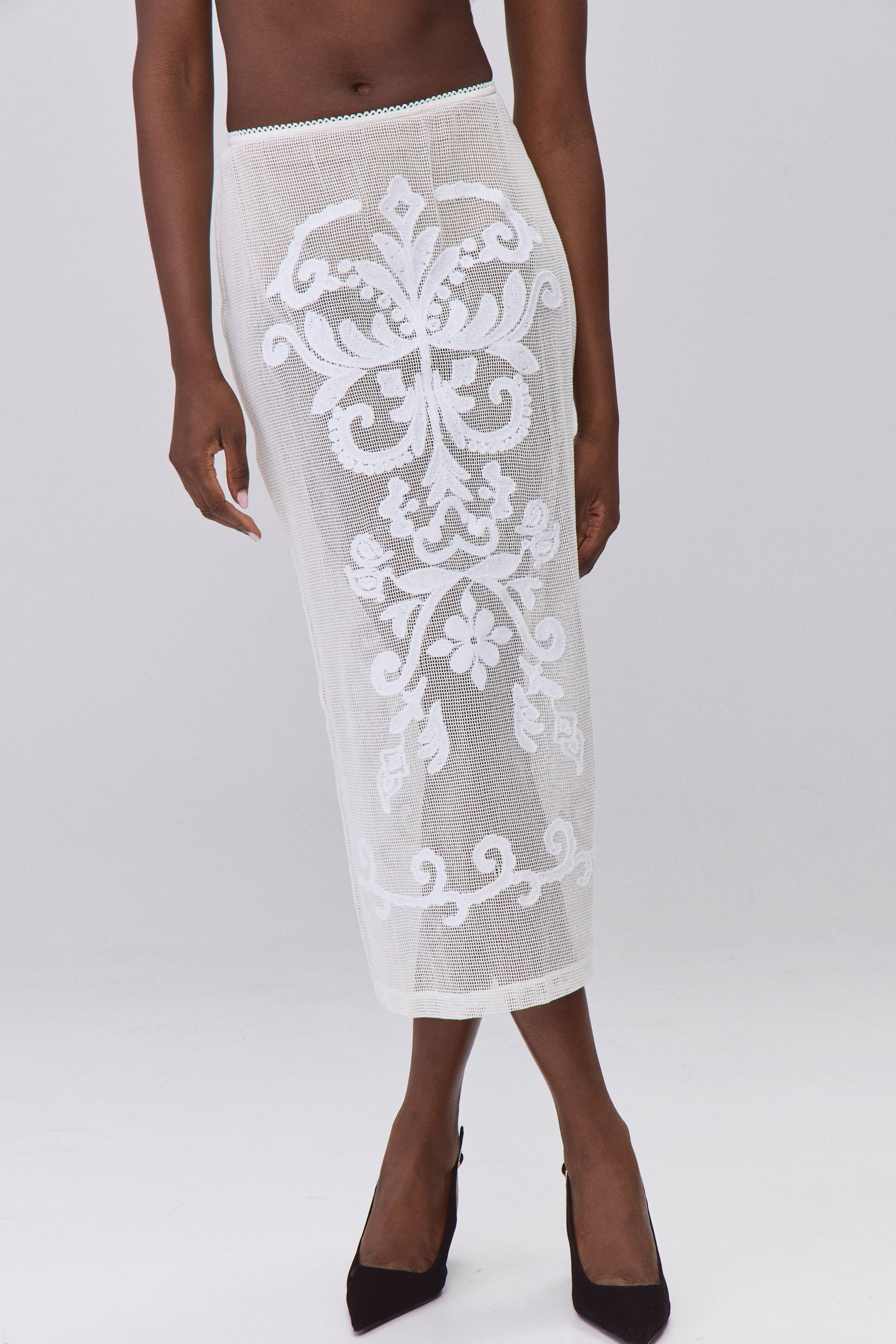 S חצאית מקסי תחרה