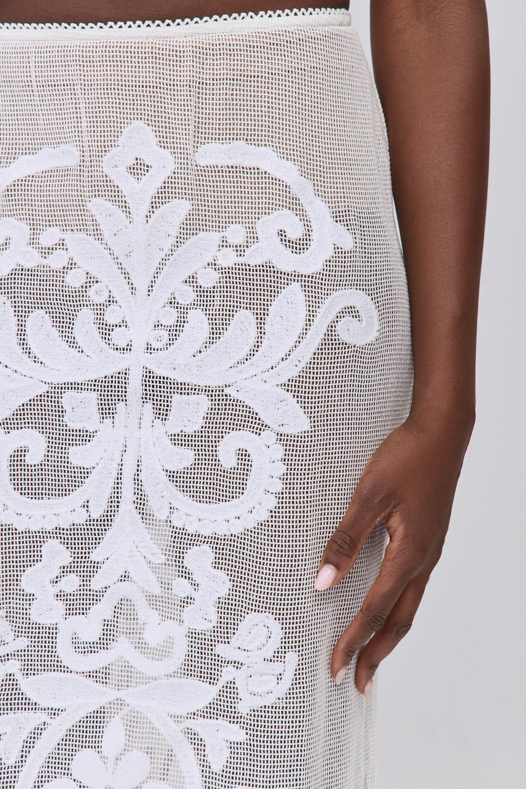 S חצאית מקסי תחרה