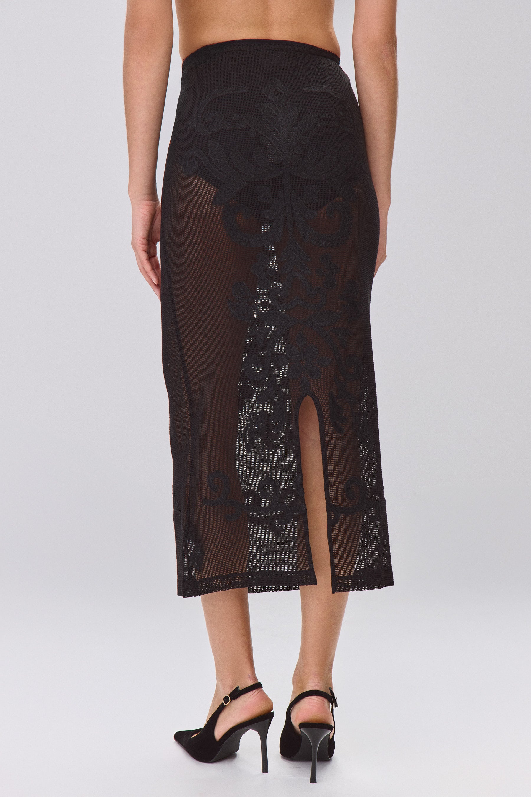 S חצאית מקסי תחרה