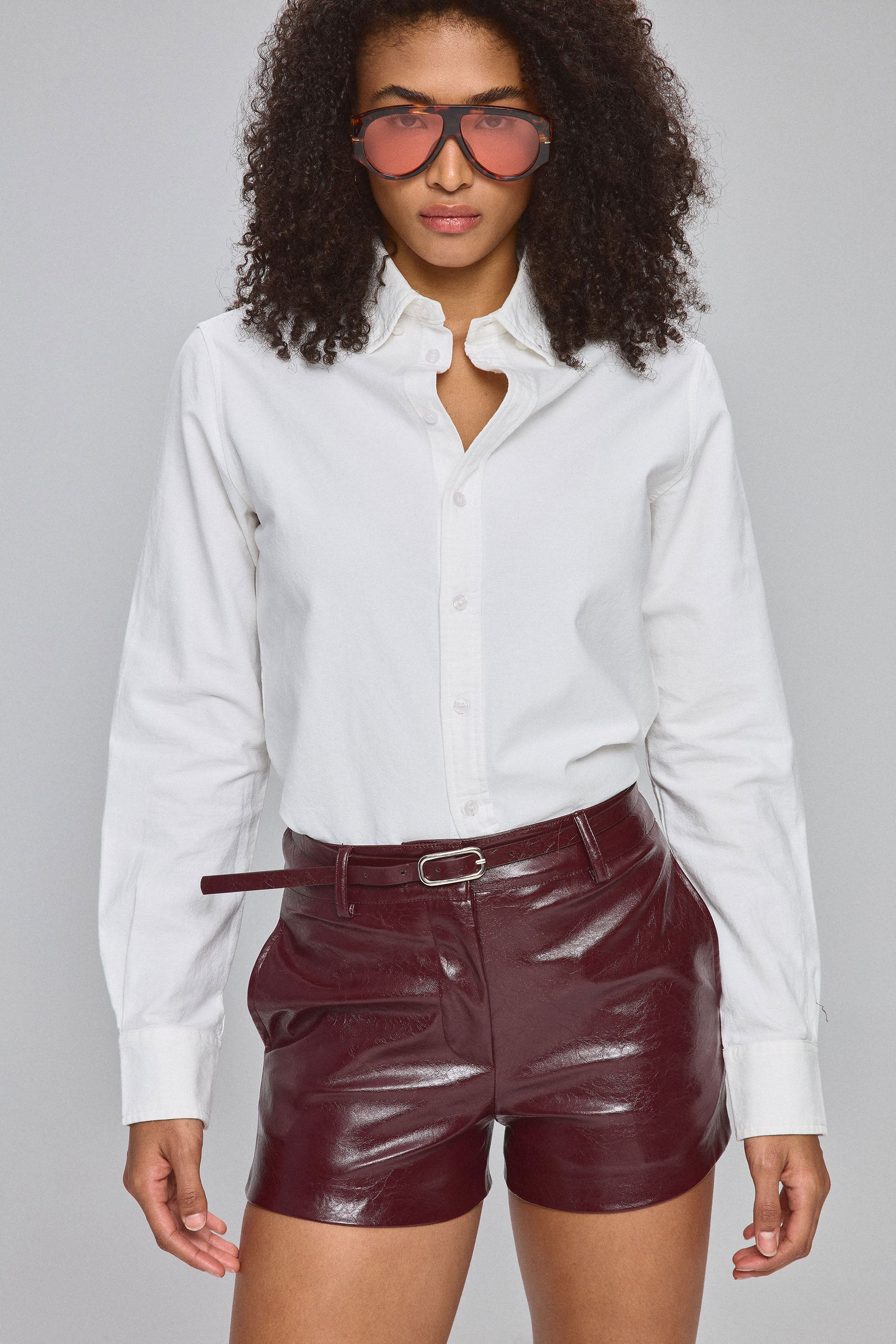 שורט PU מבריק  סט