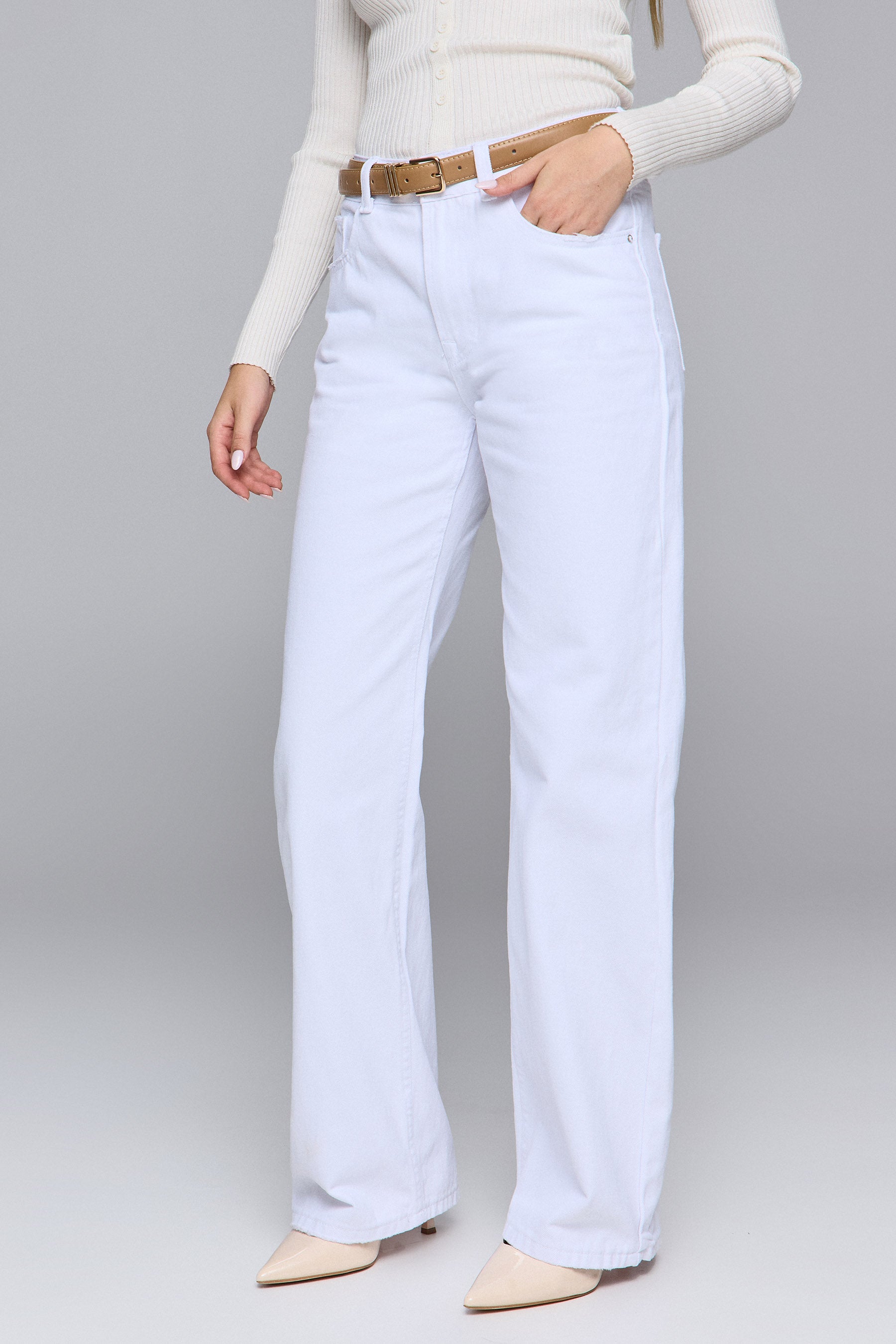 ג'ינס מימי רגל רחבה