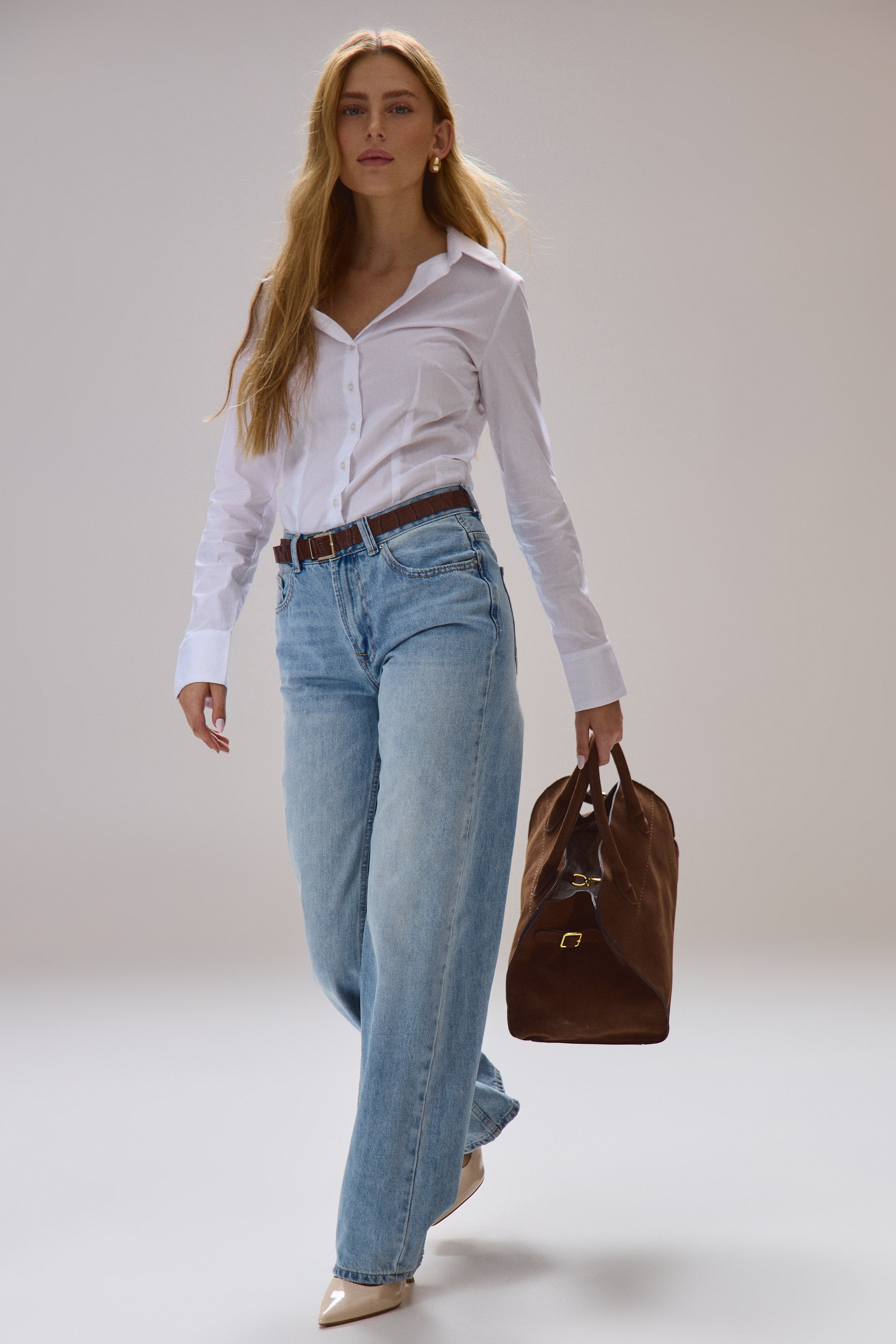 ג'ינס מימי רגל רחבה