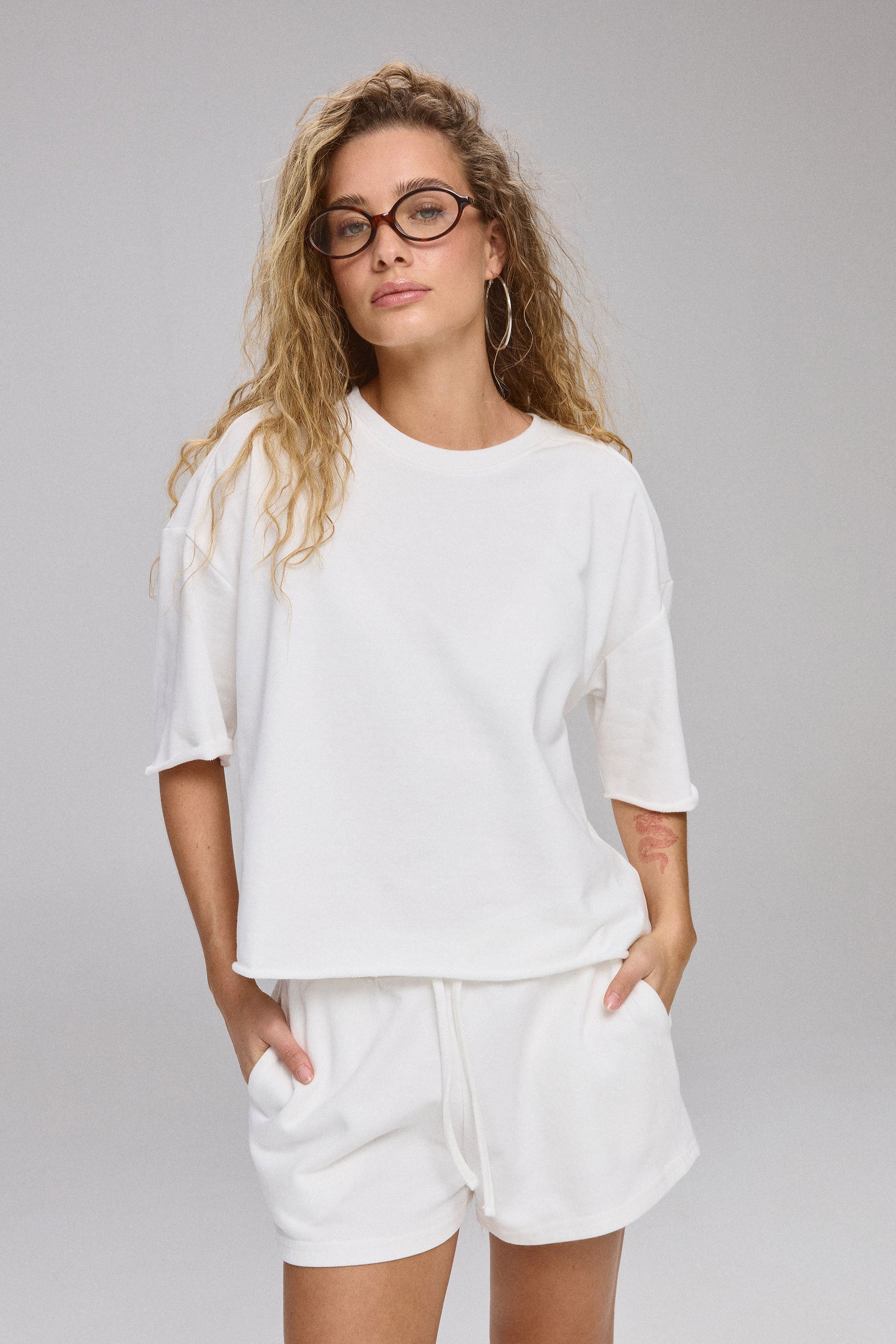 חולצה פרנצ' טרי שטופה חתכים סט