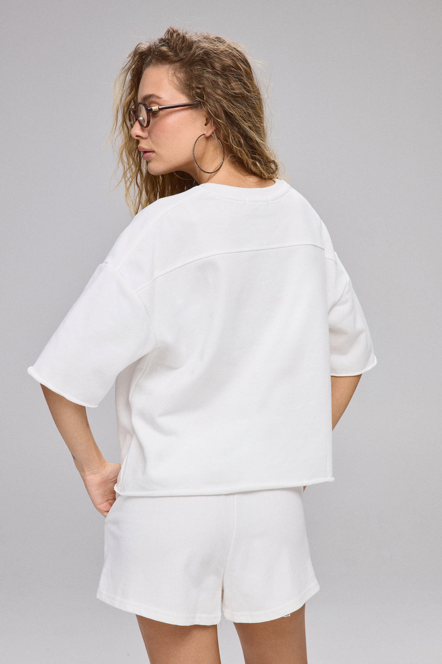 חולצה פרנצ' טרי שטופה חתכים סט