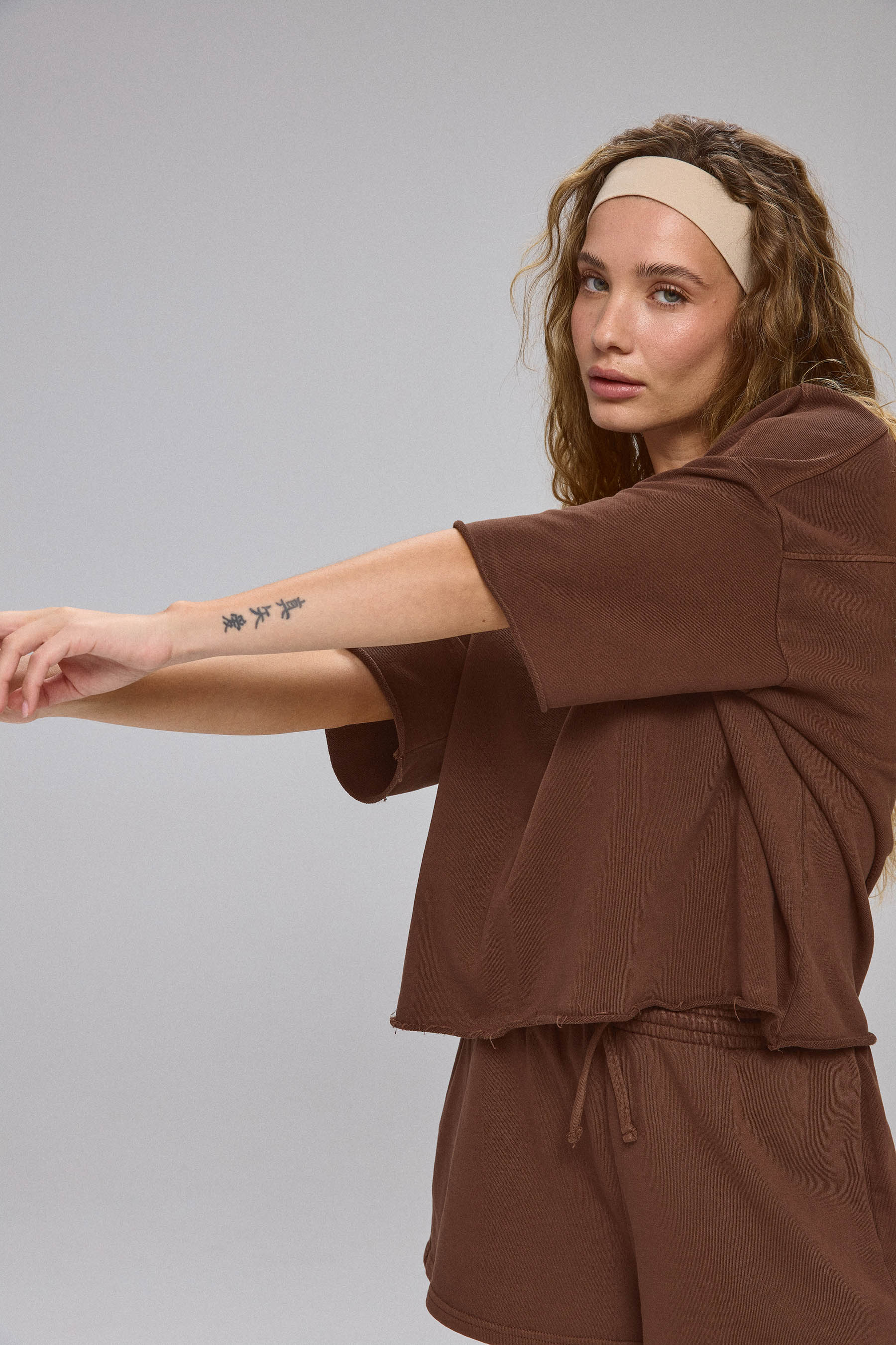 חולצה פרנצ' טרי שטופה חתכים סט