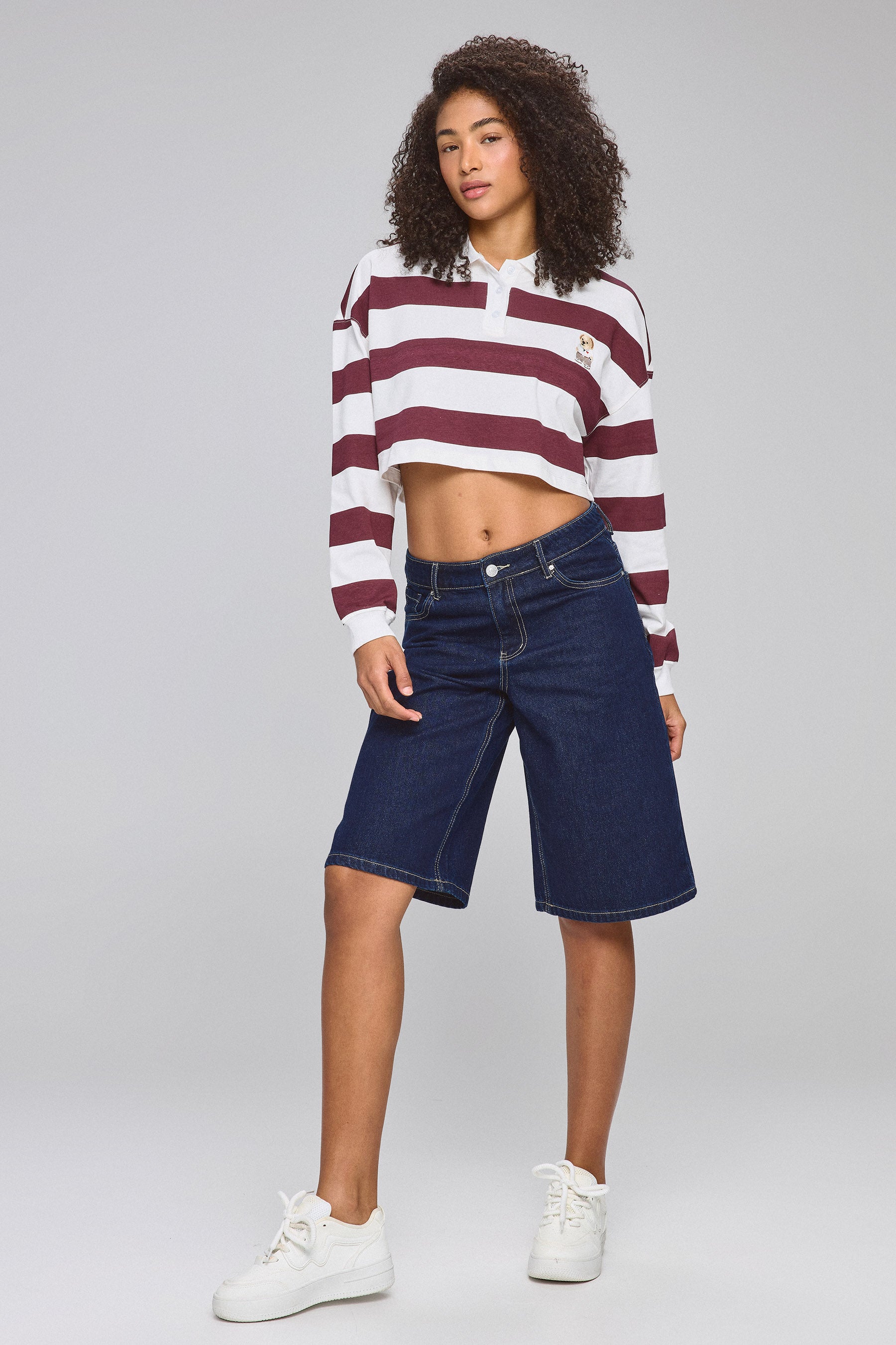 חולצת פולו פסים רחבים