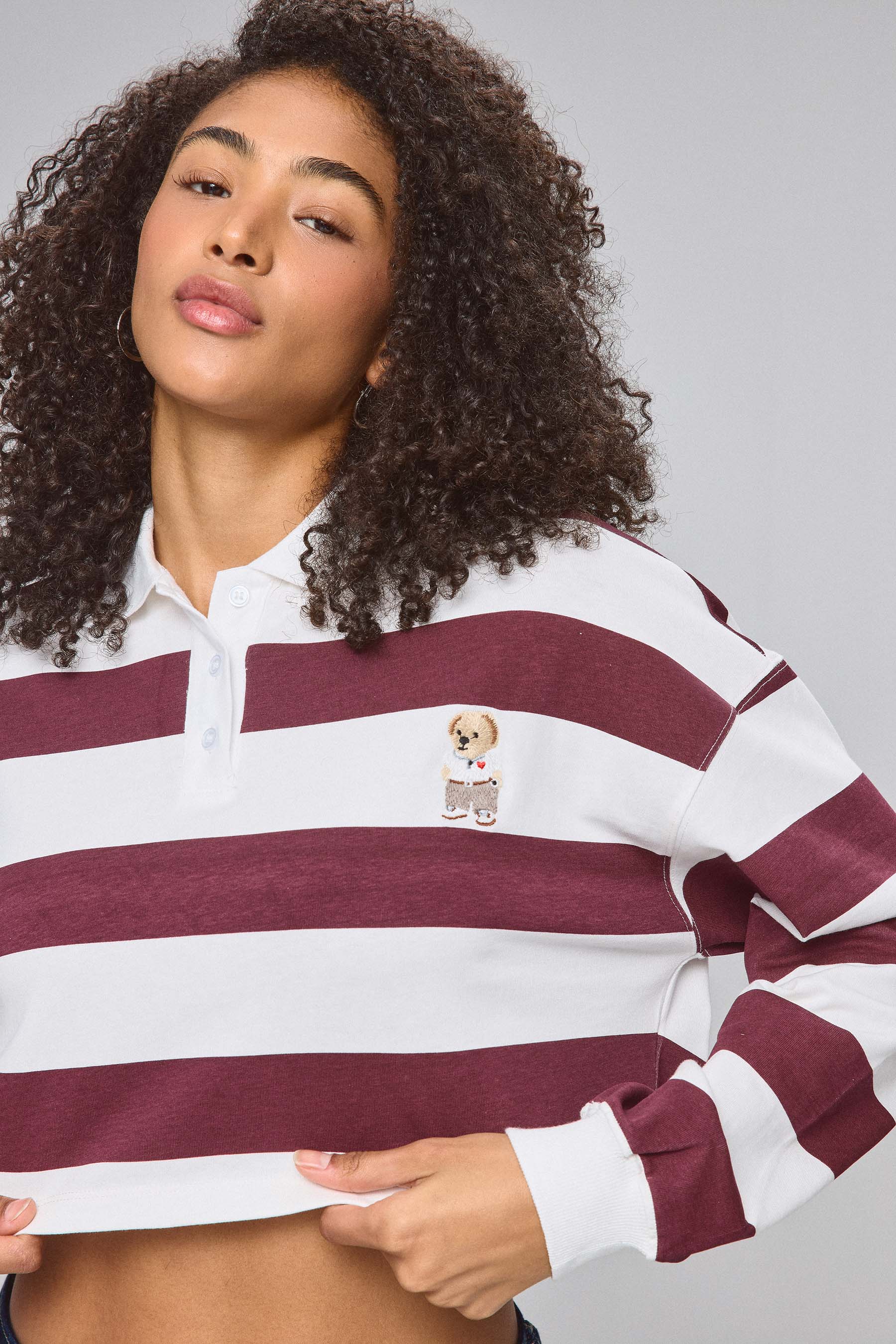 חולצת פולו פסים רחבים