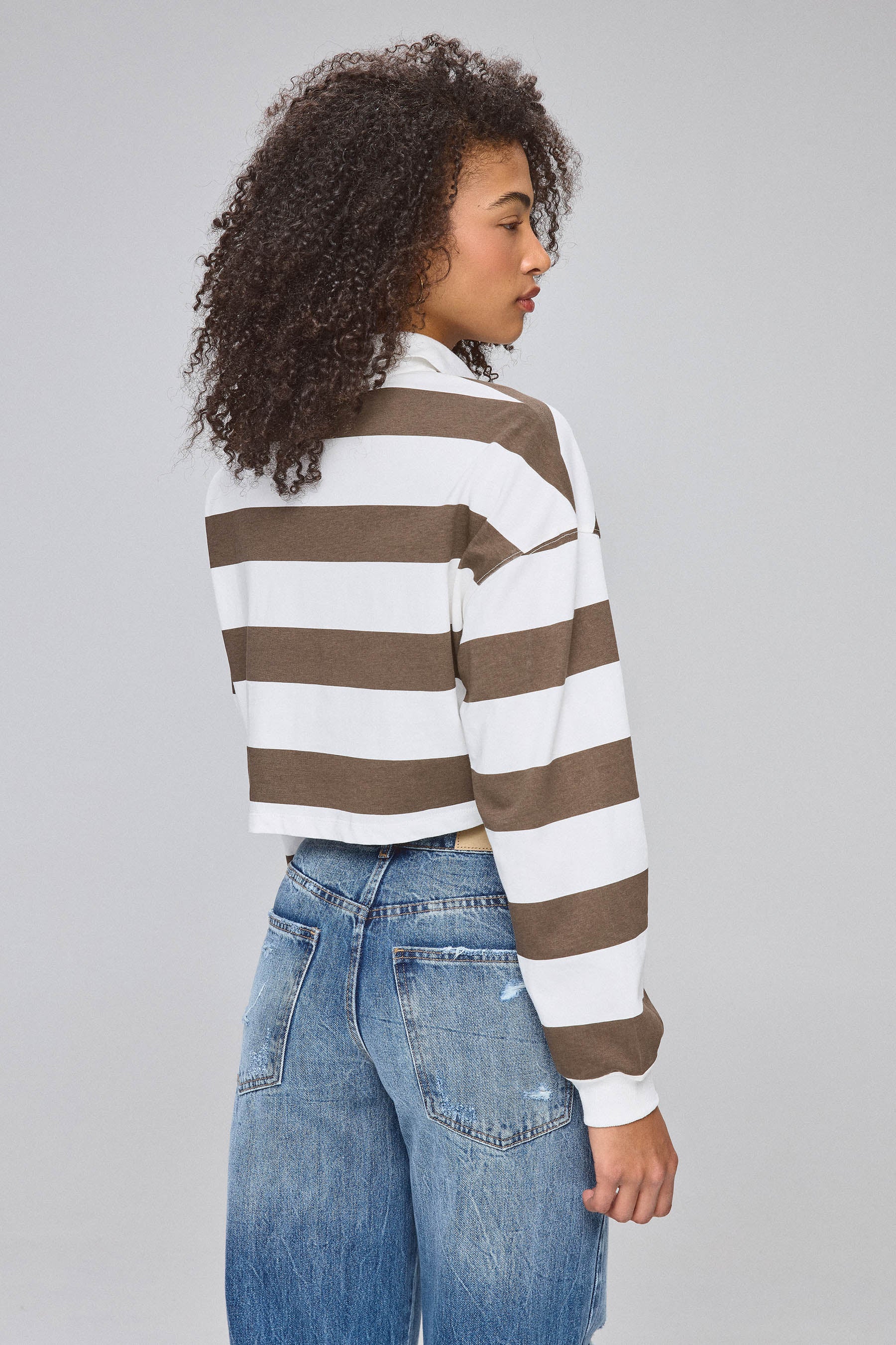 חולצת פולו פסים רחבים