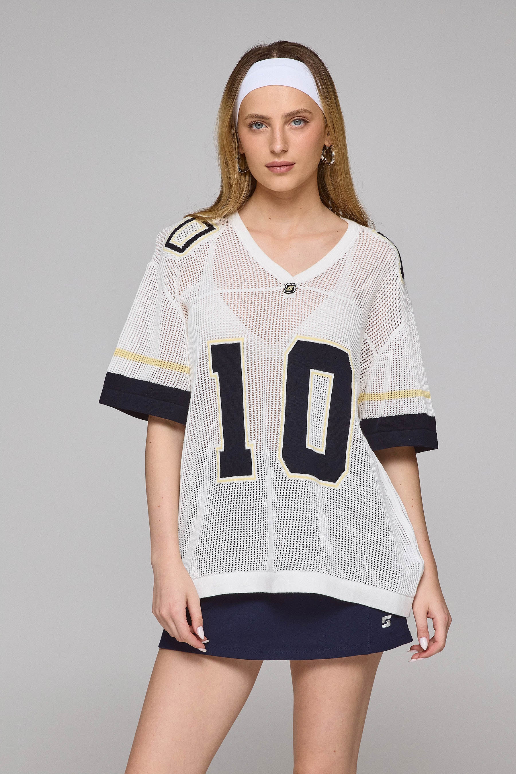 טישירט סרוגה אוברסייז בלו