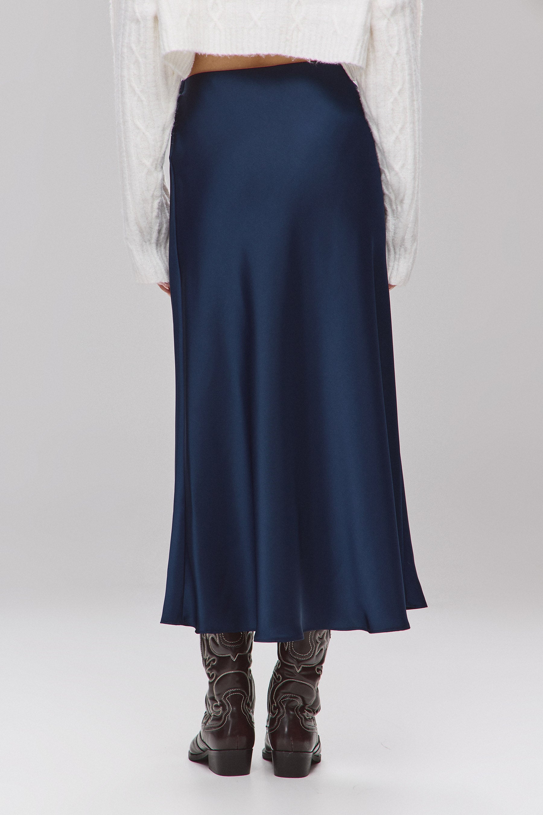 חצאית גלוסי מידי נייבי