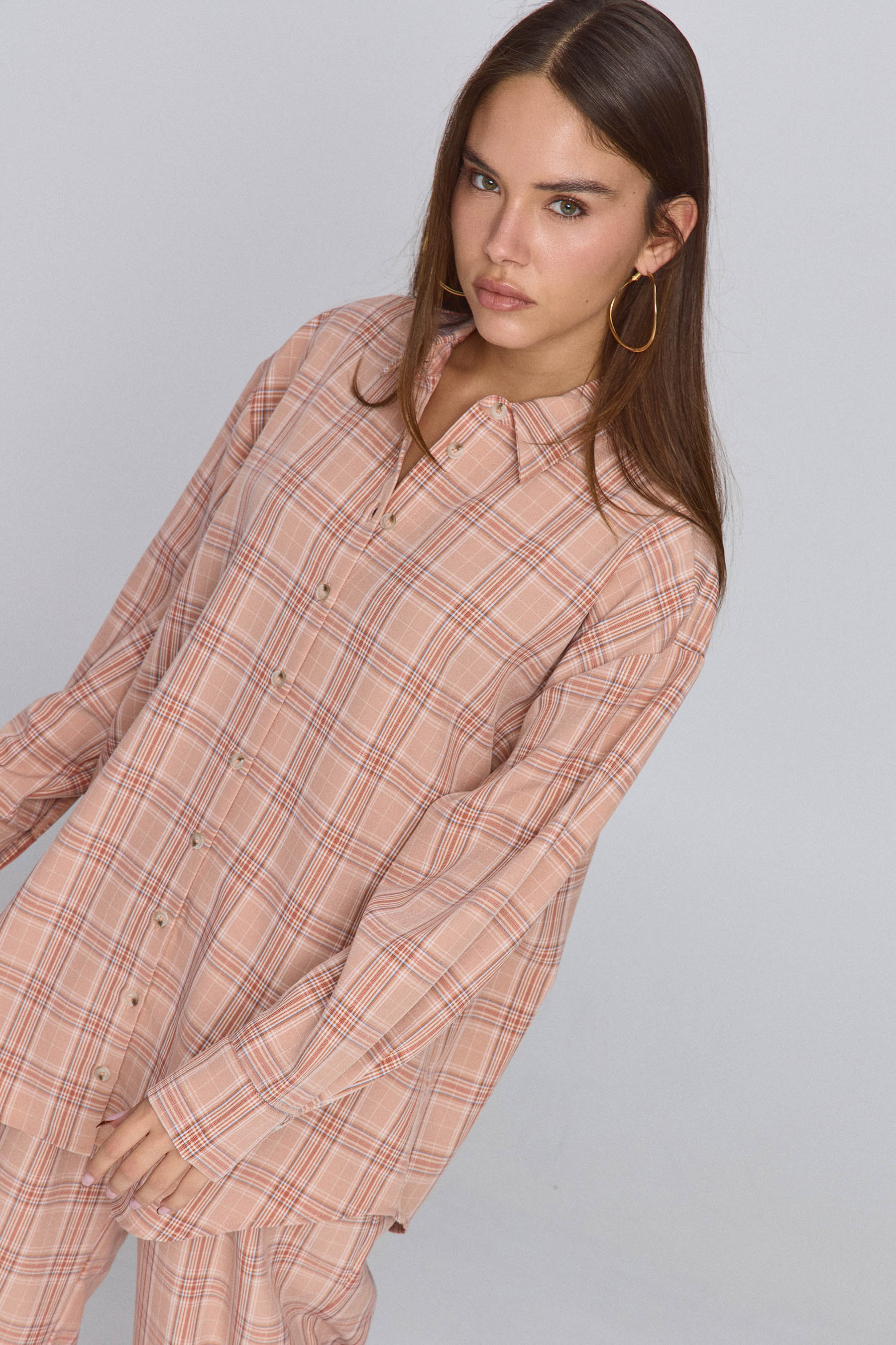 חולצת אוברסייז סט משובץ