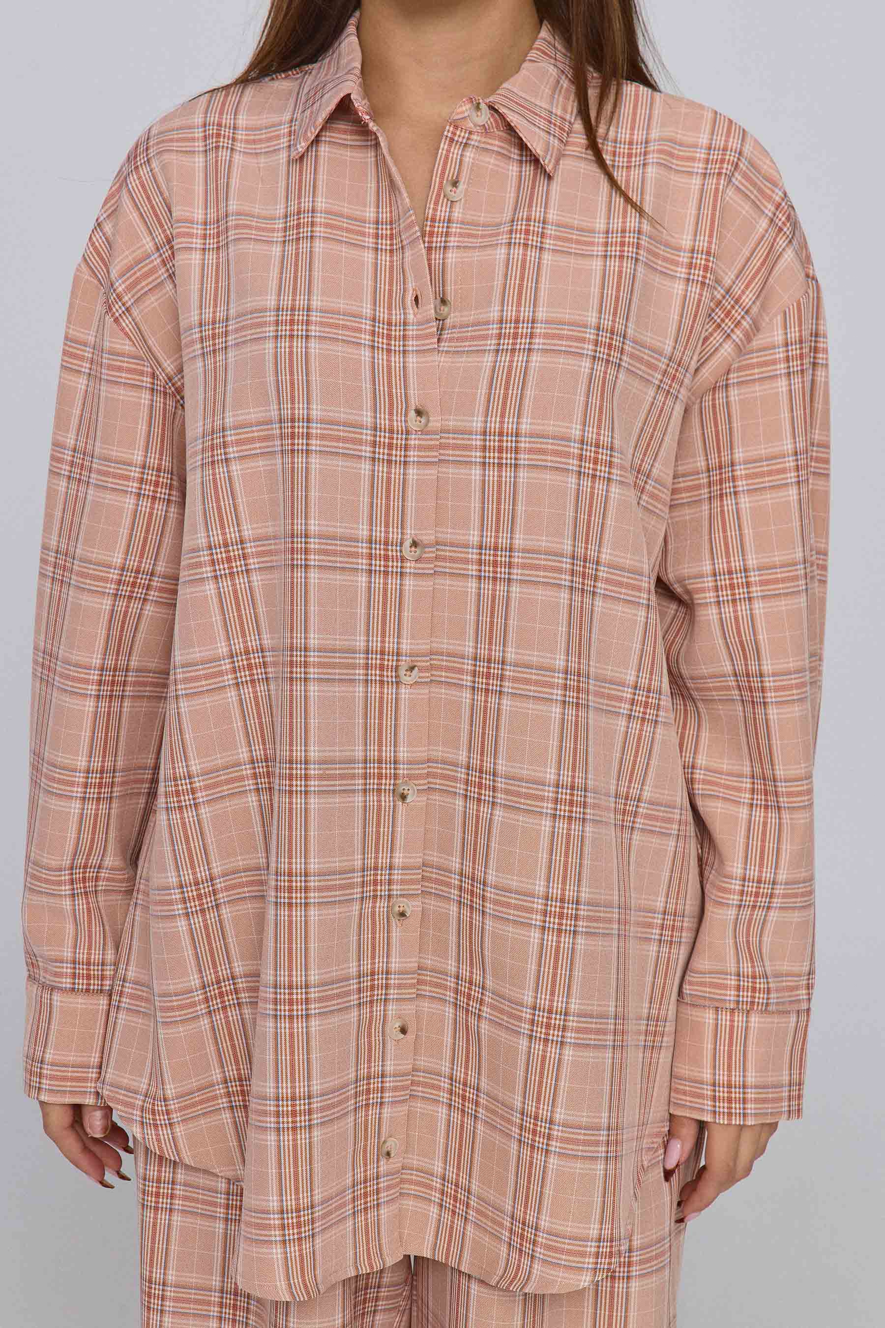 חולצת אוברסייז סט משובץ