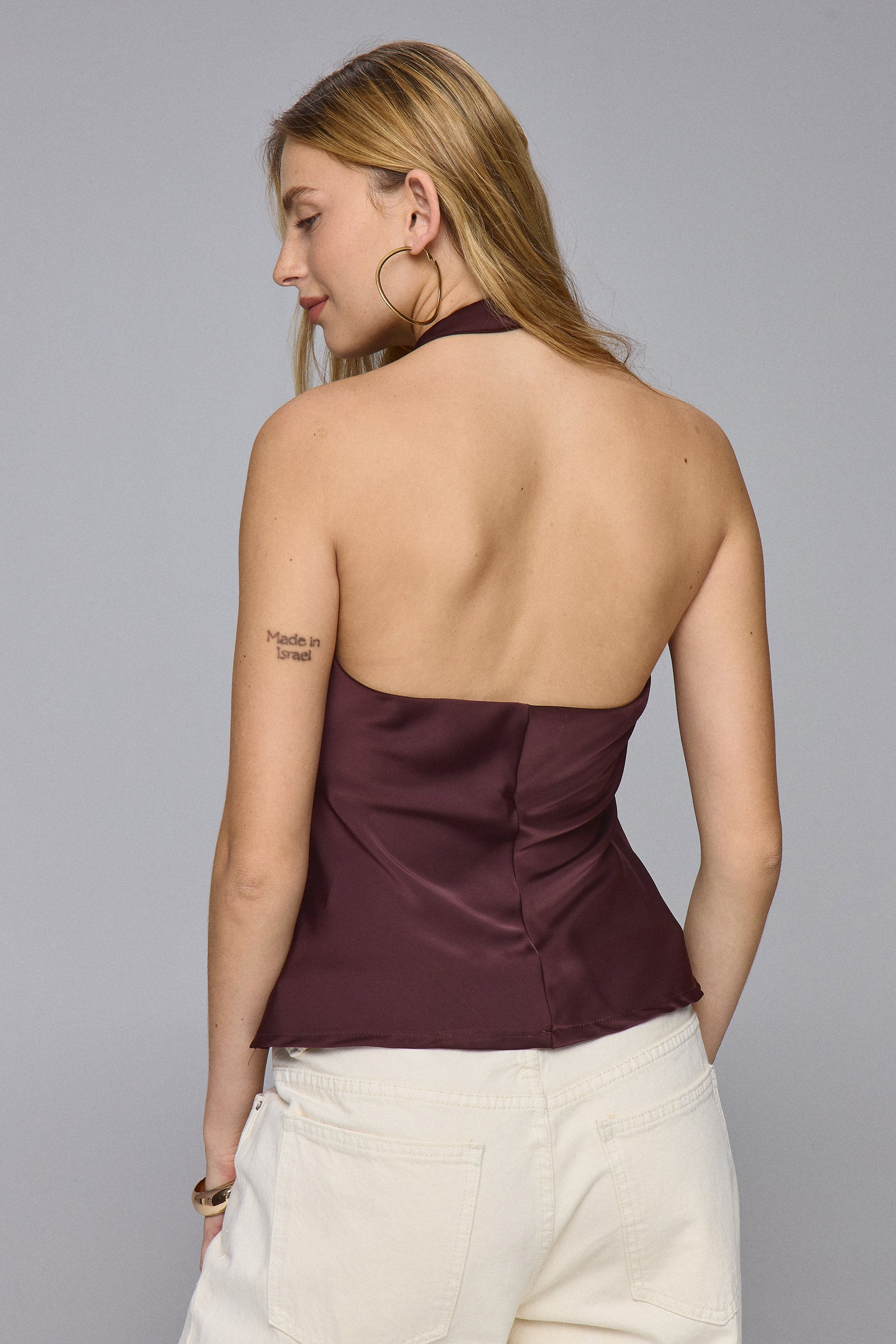 גופיית קולר גלוסי חציל