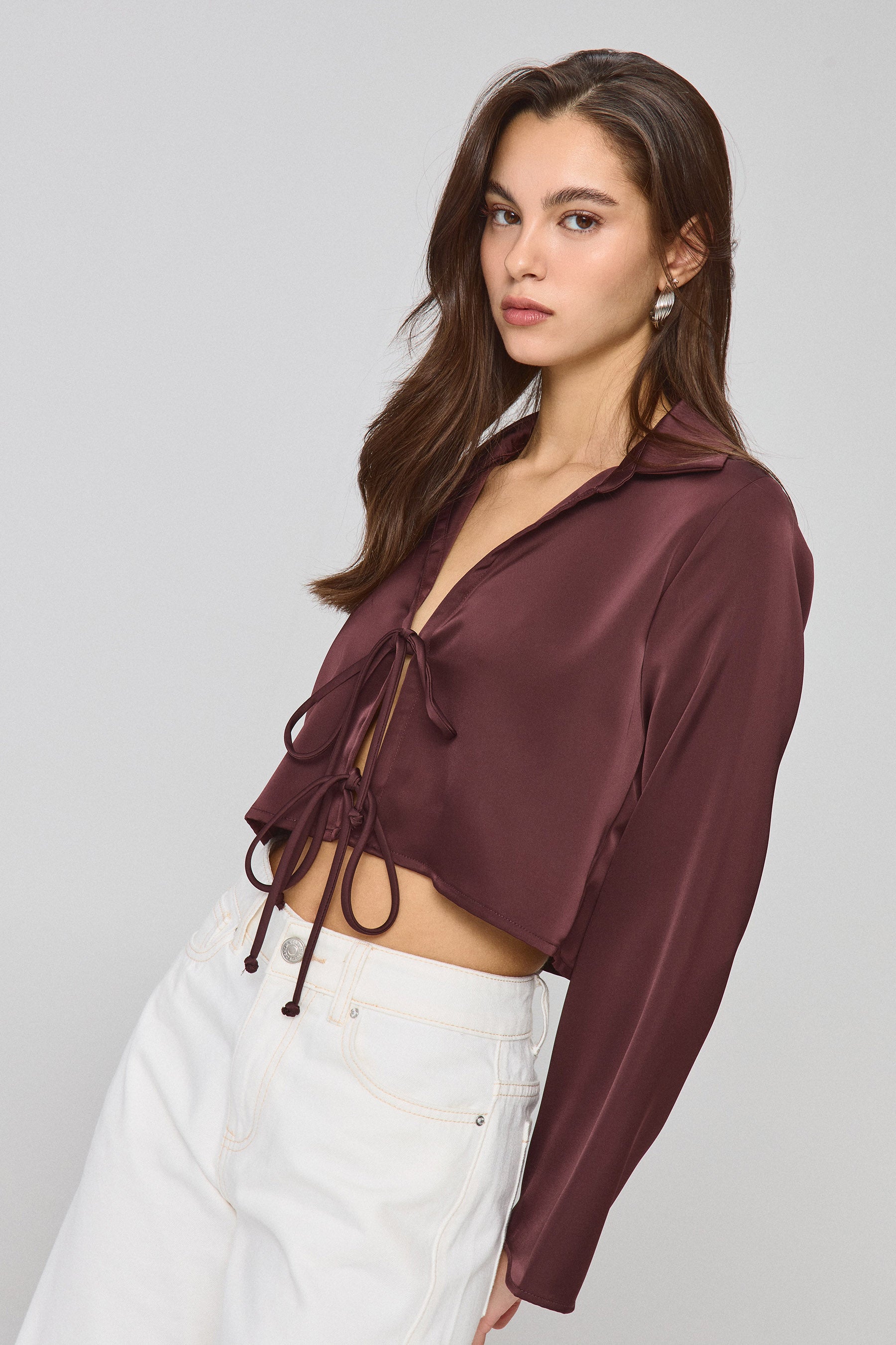 חולצת קרופ גלוסי קשירה קולור