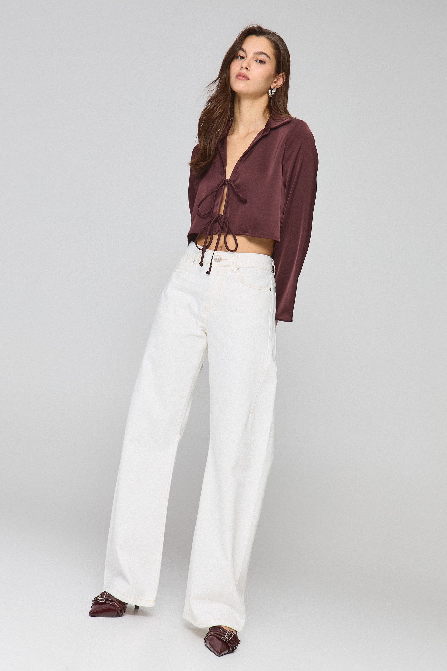 חולצת קרופ גלוסי קשירה קולור