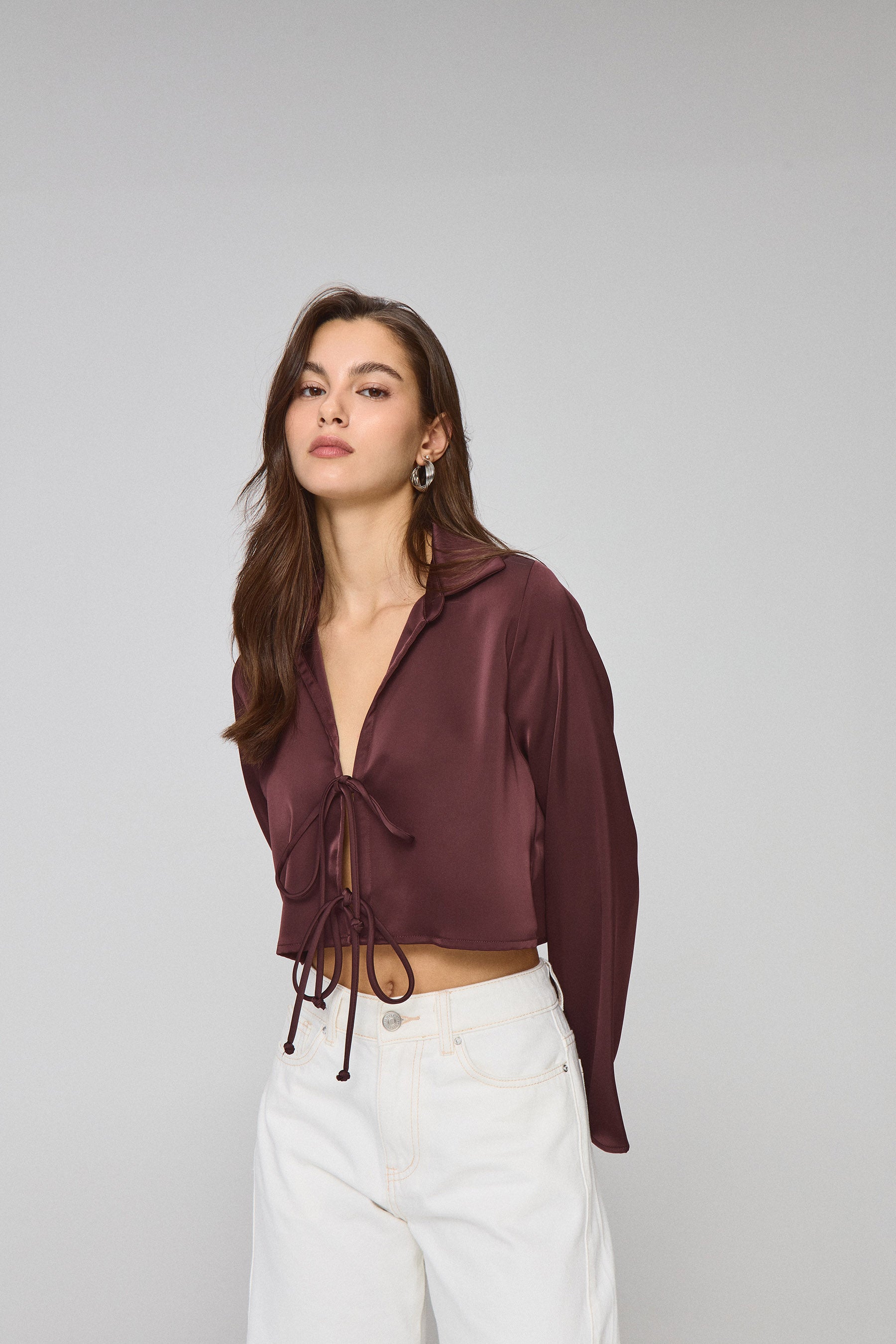 חולצת קרופ גלוסי קשירה קולור