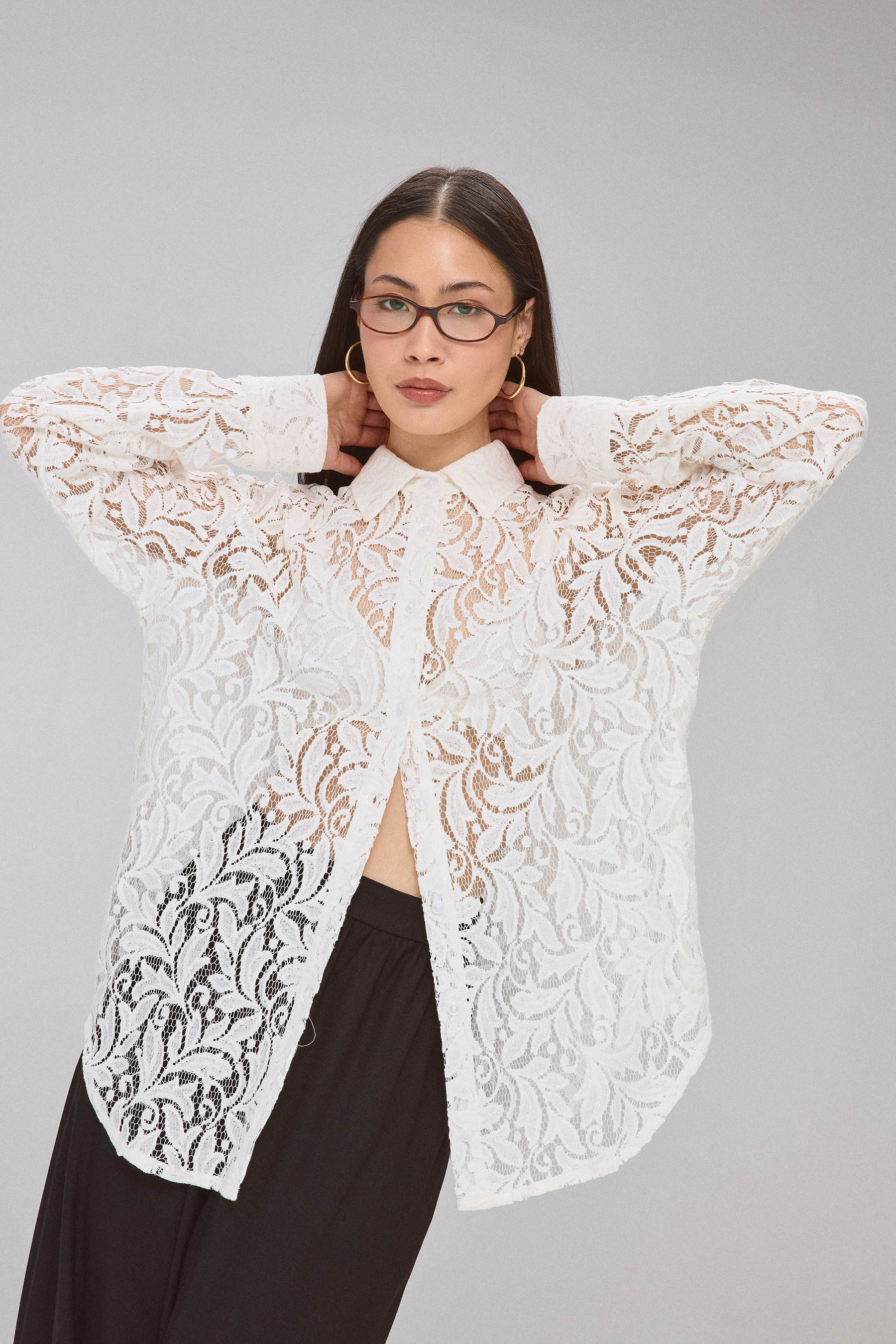 חולצת תחרה אוברסייז ניו