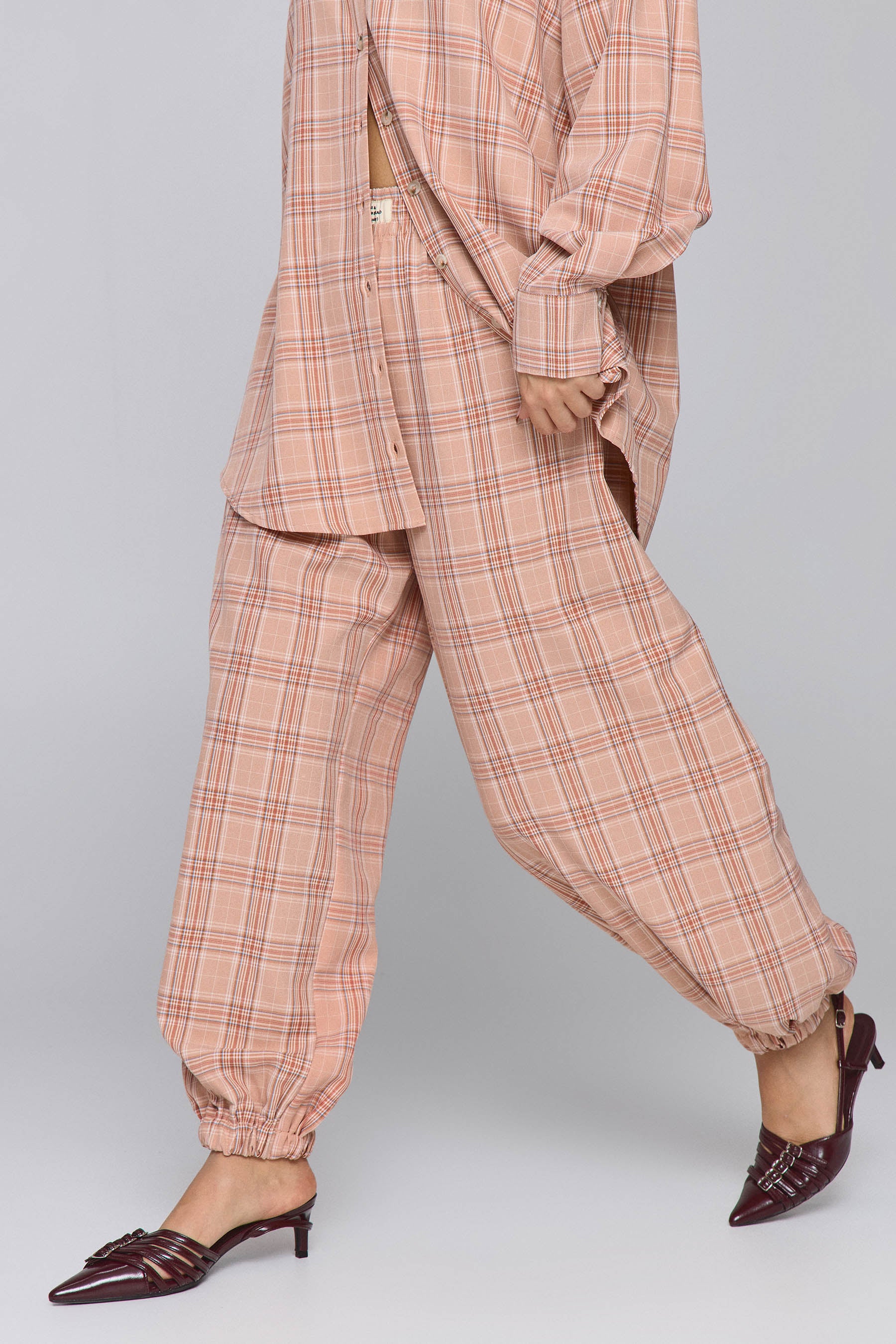 מכנס בלון סט משובץ