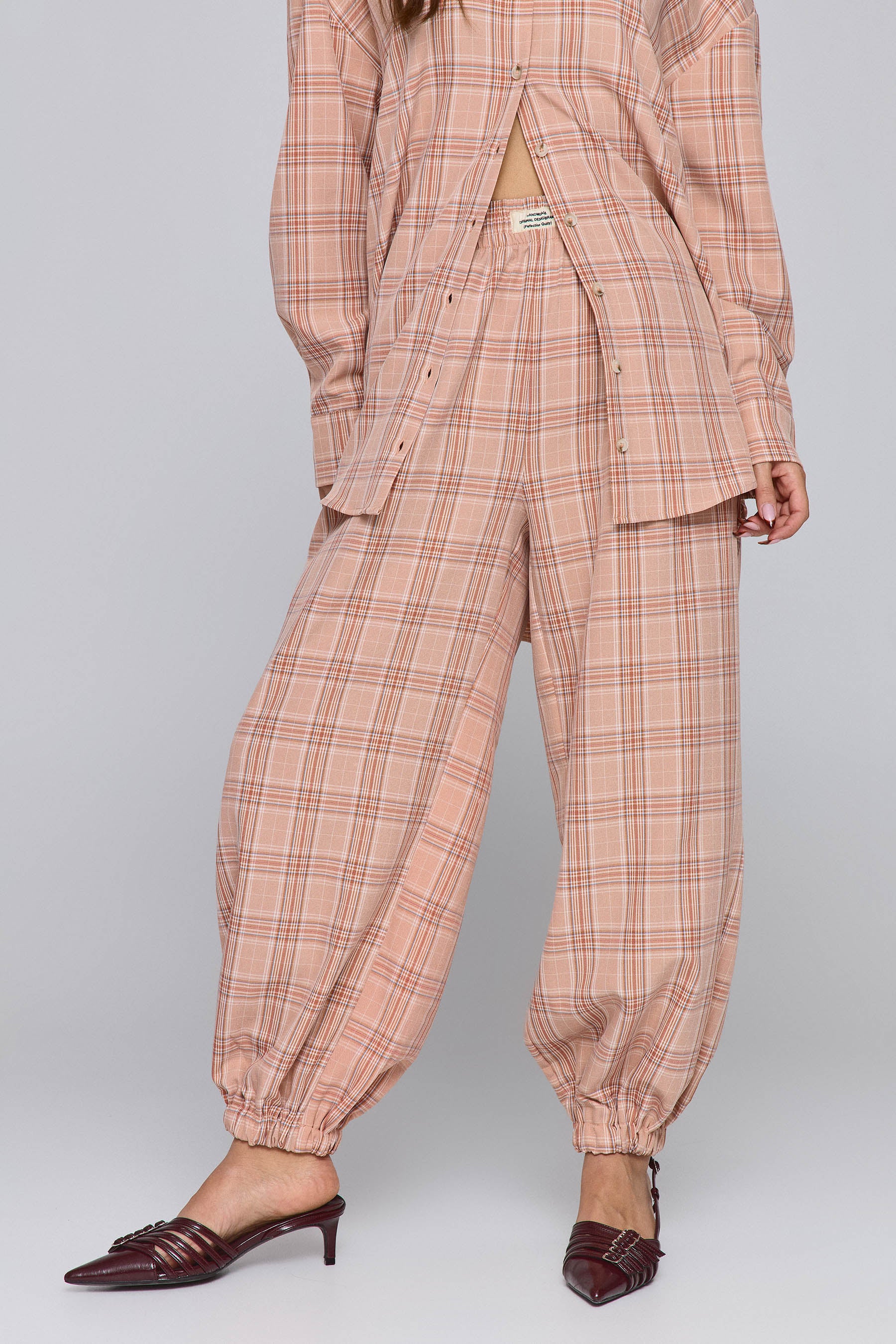 מכנס בלון סט משובץ